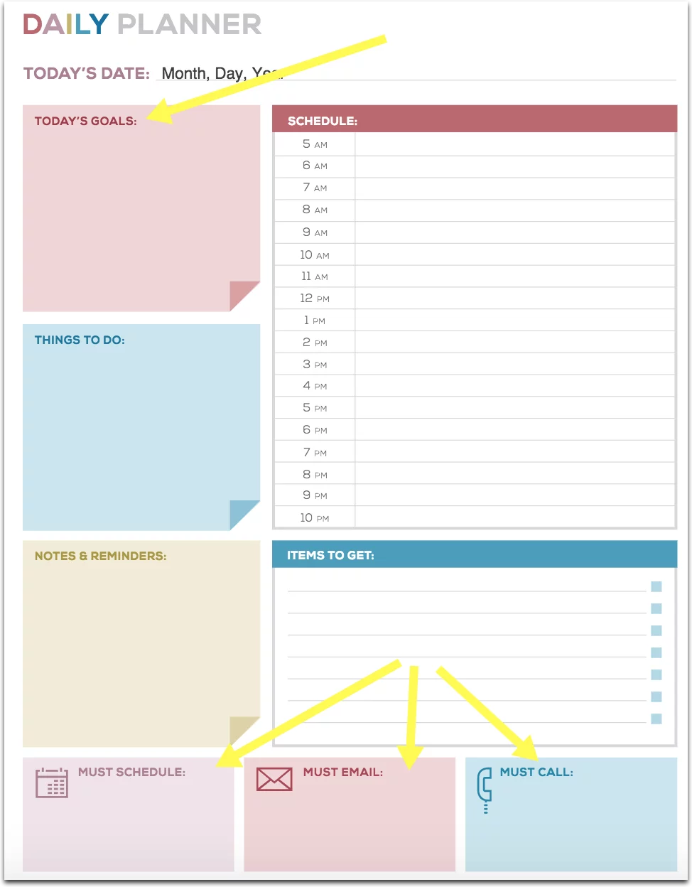 Free Printable Daily Schedule Sheet