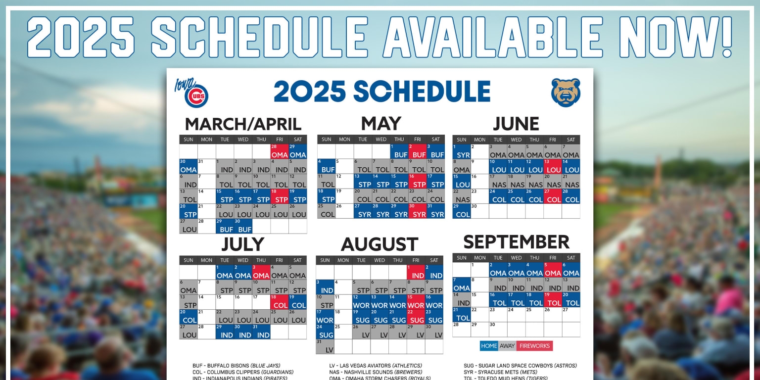 Cubs Schedule 2025 Printable