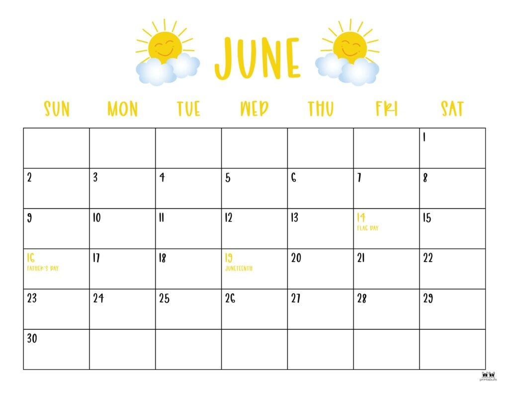 June 2024 Calendars 50 FREE Printables Printabulls