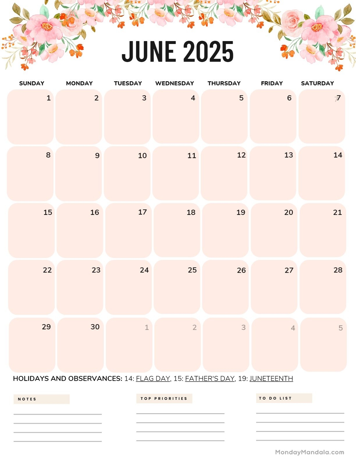 June Printable Schedule