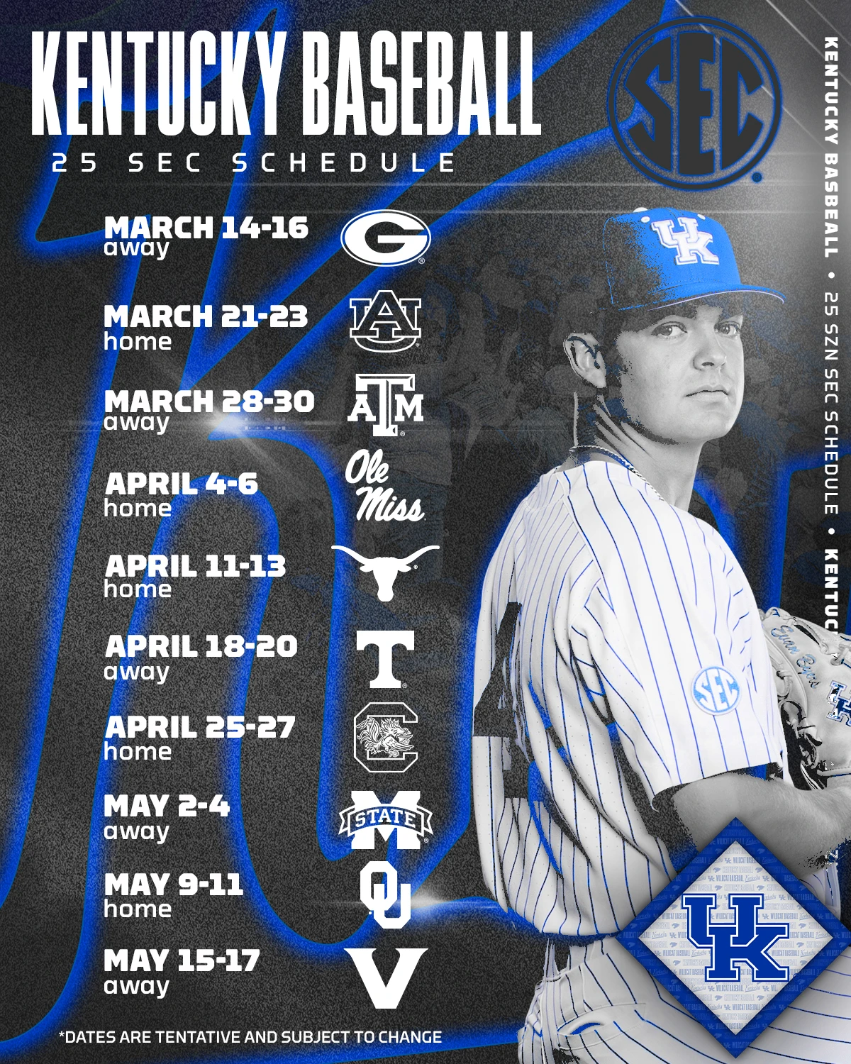 Kentucky Baseball Releases 2025 SEC Schedule UK Athletics