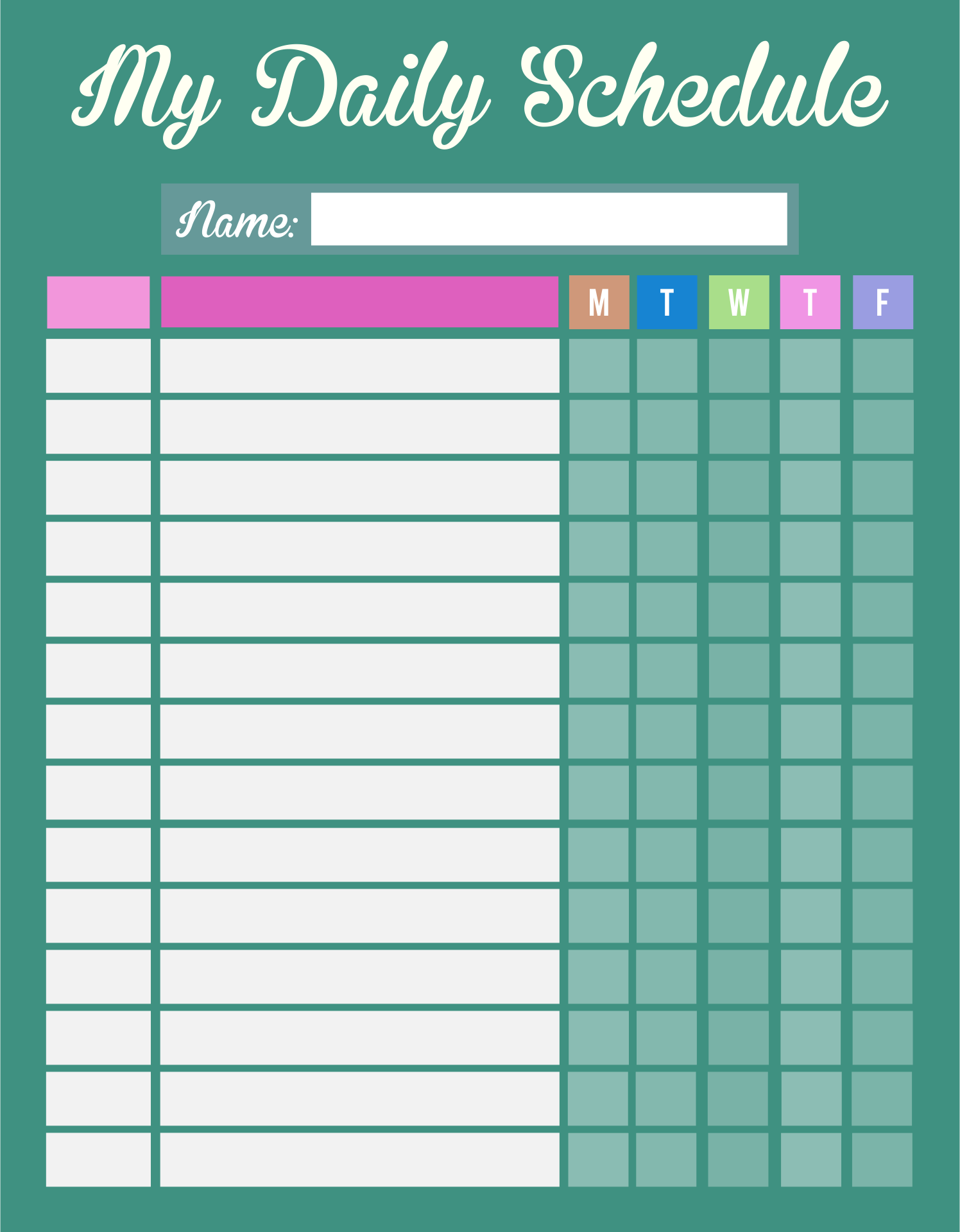 Kid s Daily Schedule Hostaw