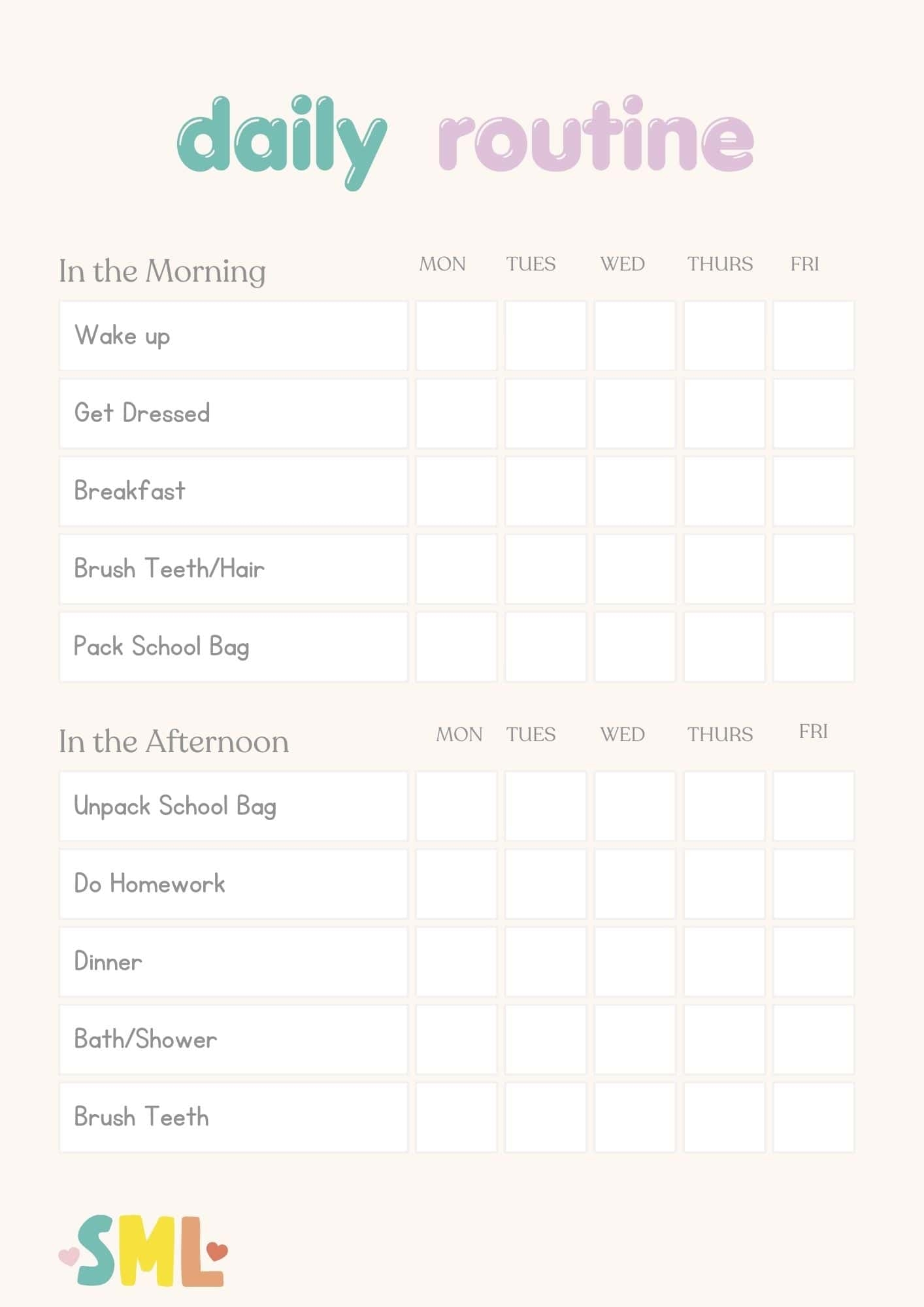 Kids Morning Routine Checklist With FREE Printable Stuff Mums Like