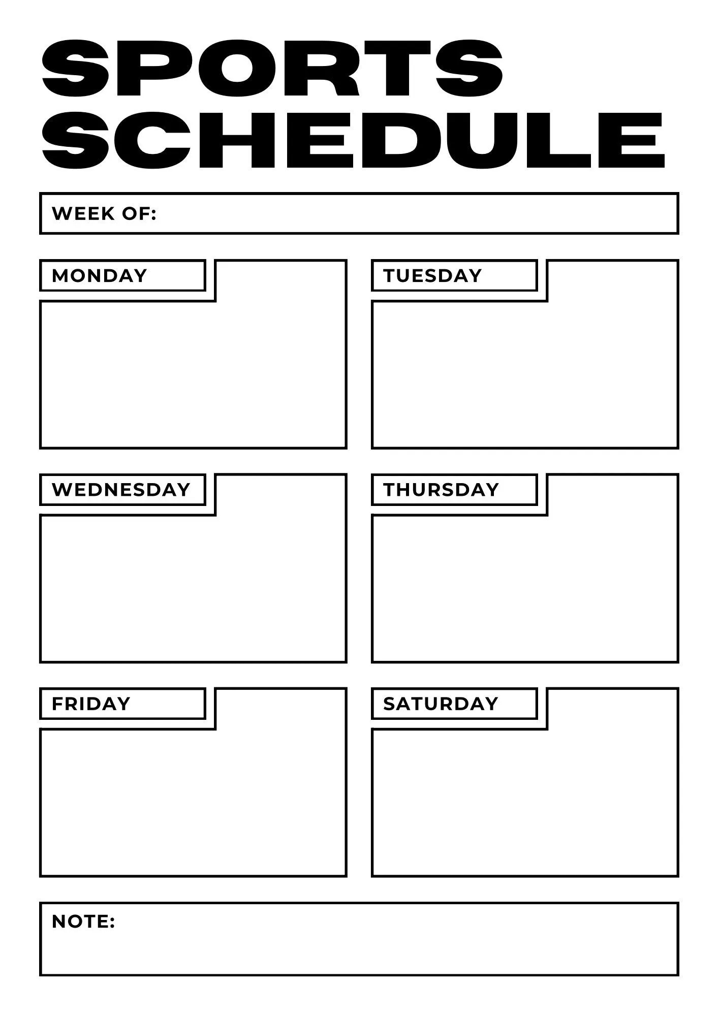 Kids Sports Schedule Planner For Sports Calendars Sports Themed Schedule School Sports Planner Carpool Schedule Family Sports Planner Etsy