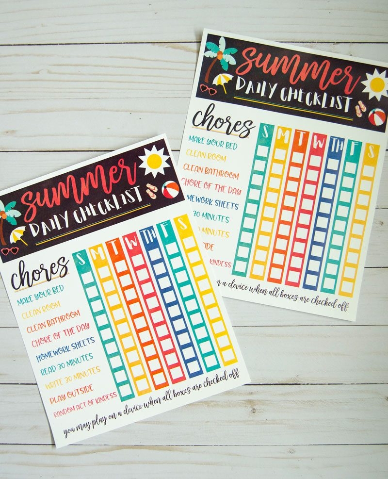 Free Printable Summer Schedule For Kids
