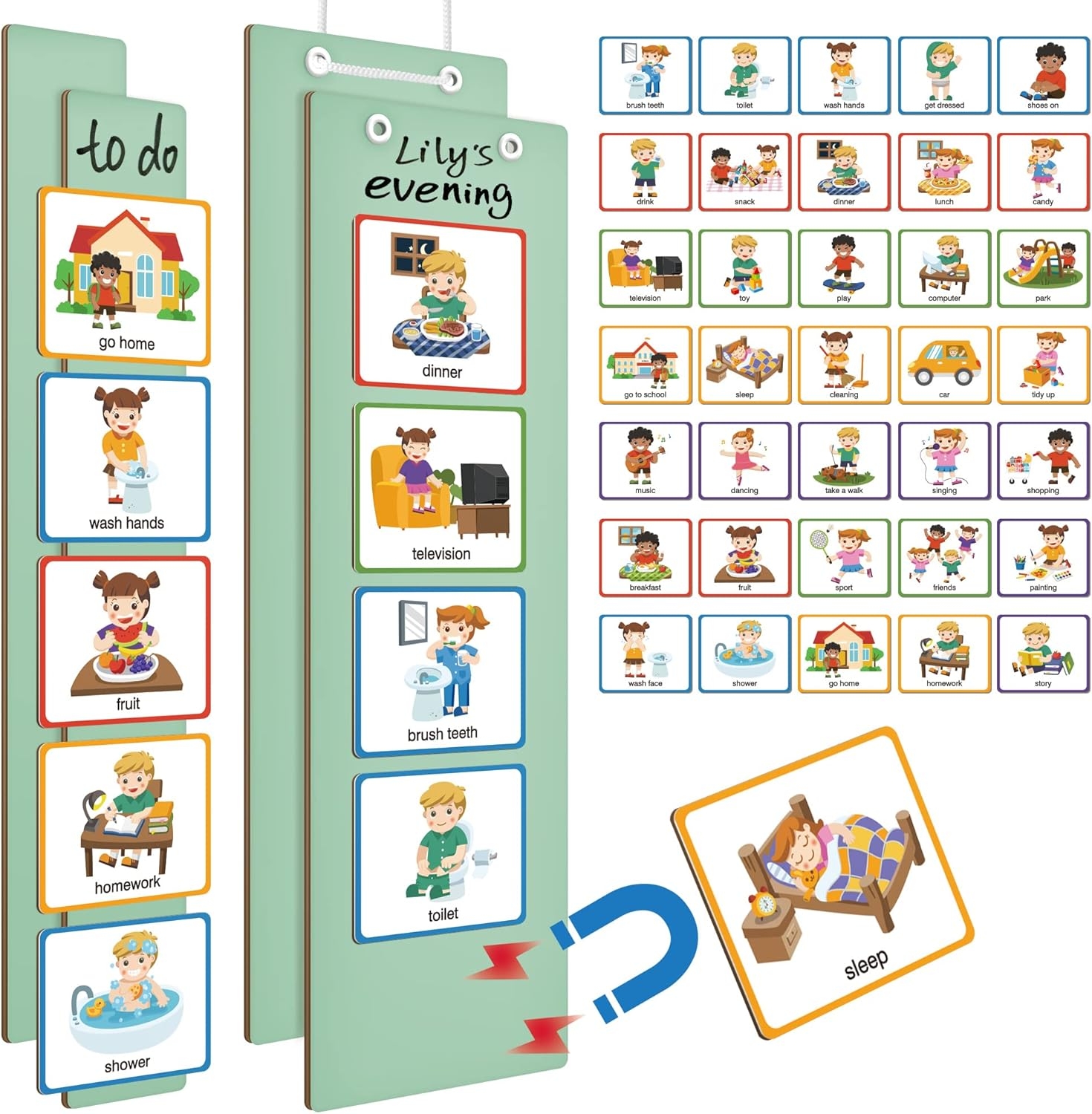 Kids Visual Schedule Set Chore Chart Autism Dominican Republic Ubuy