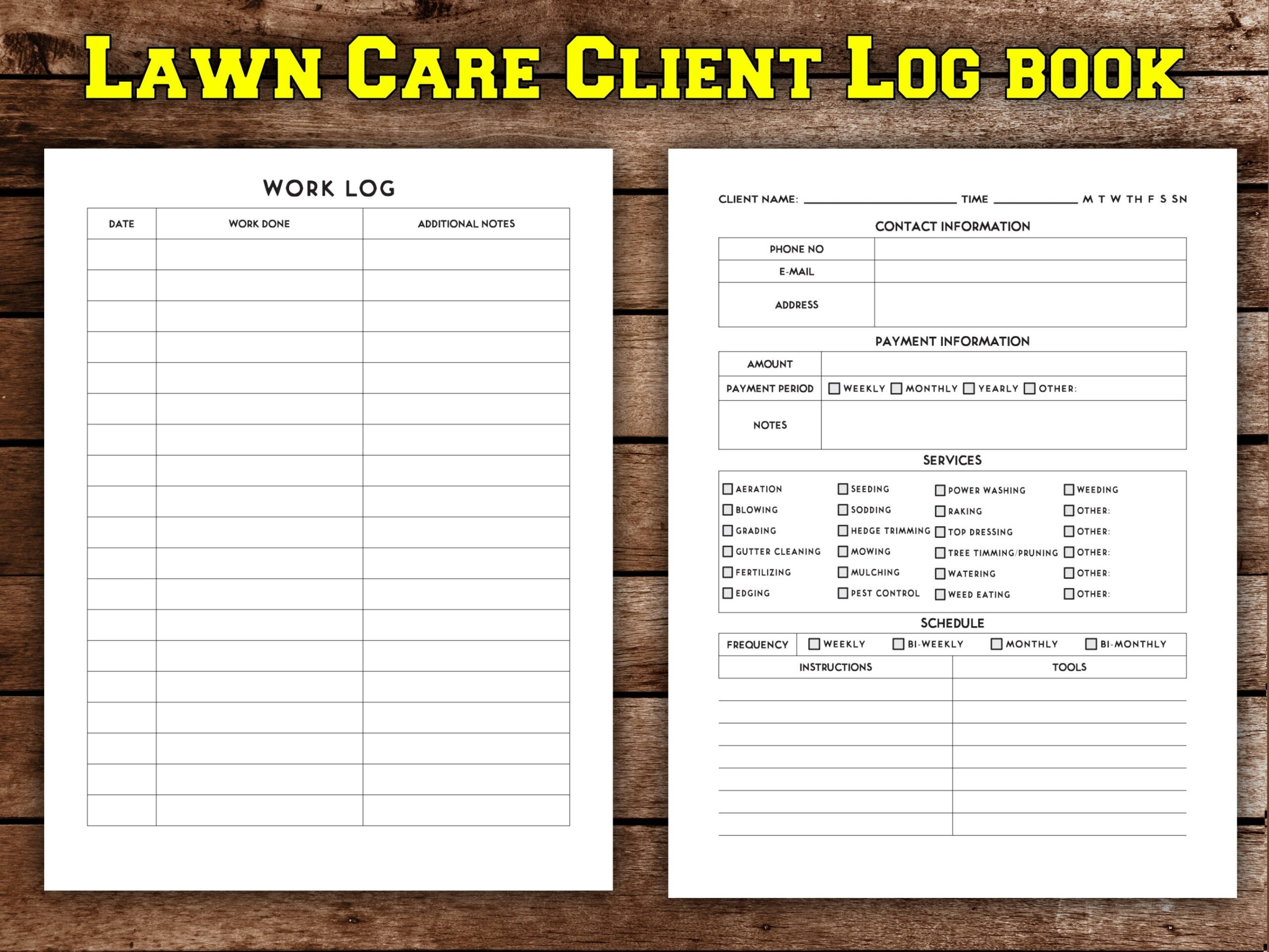 Printable Lawn Mowing Schedule Template