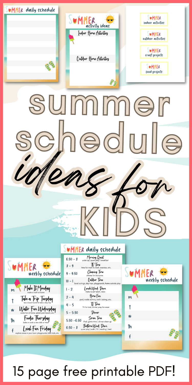 Life Saving Summer Schedule For Kids Printable Templates
