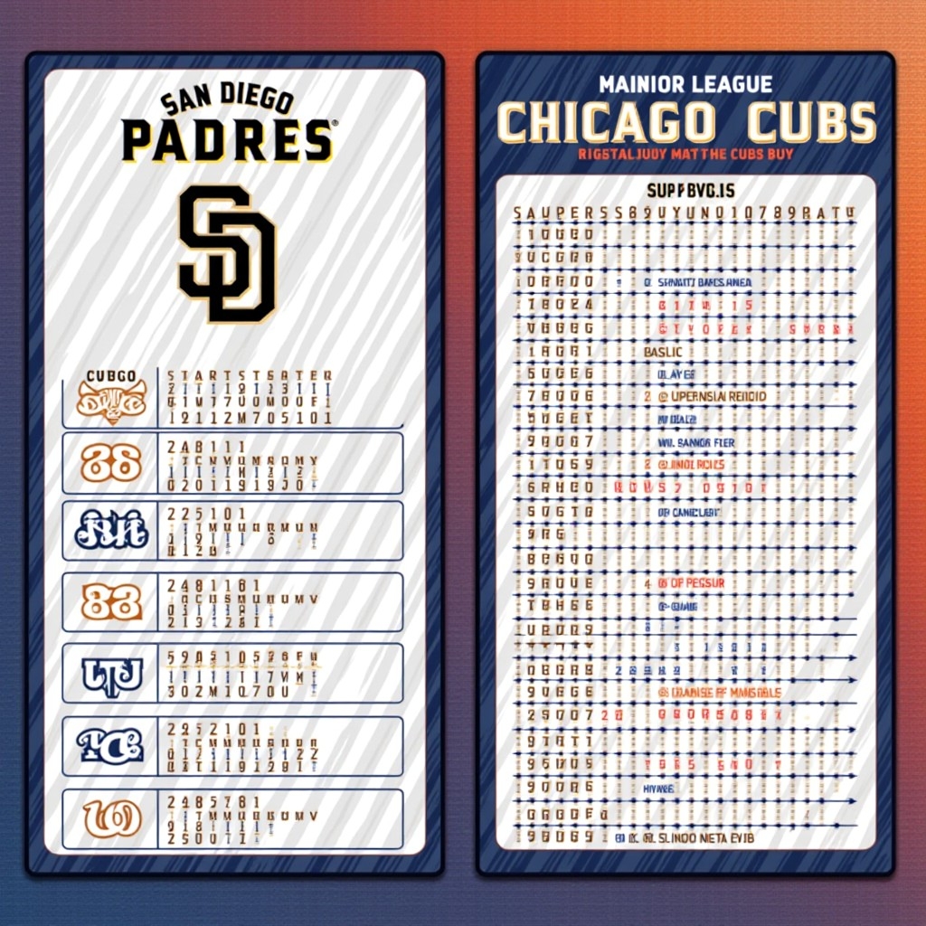 Major League Baseball Schedules Side by Side Illustration Stable Diffusion Online