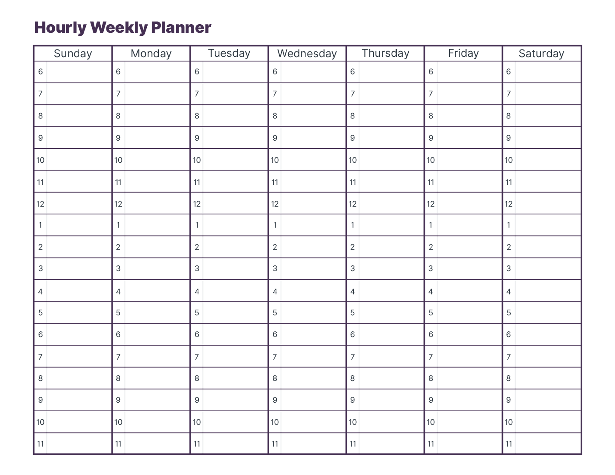 Free Printable Weekly Schedule Maker