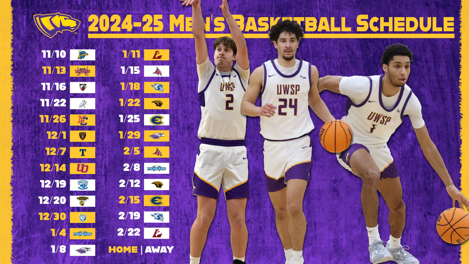 Men s Basketball Releases Schedule Last Four National Champs On Slate University Of Wisconsin Stevens Point Athletics