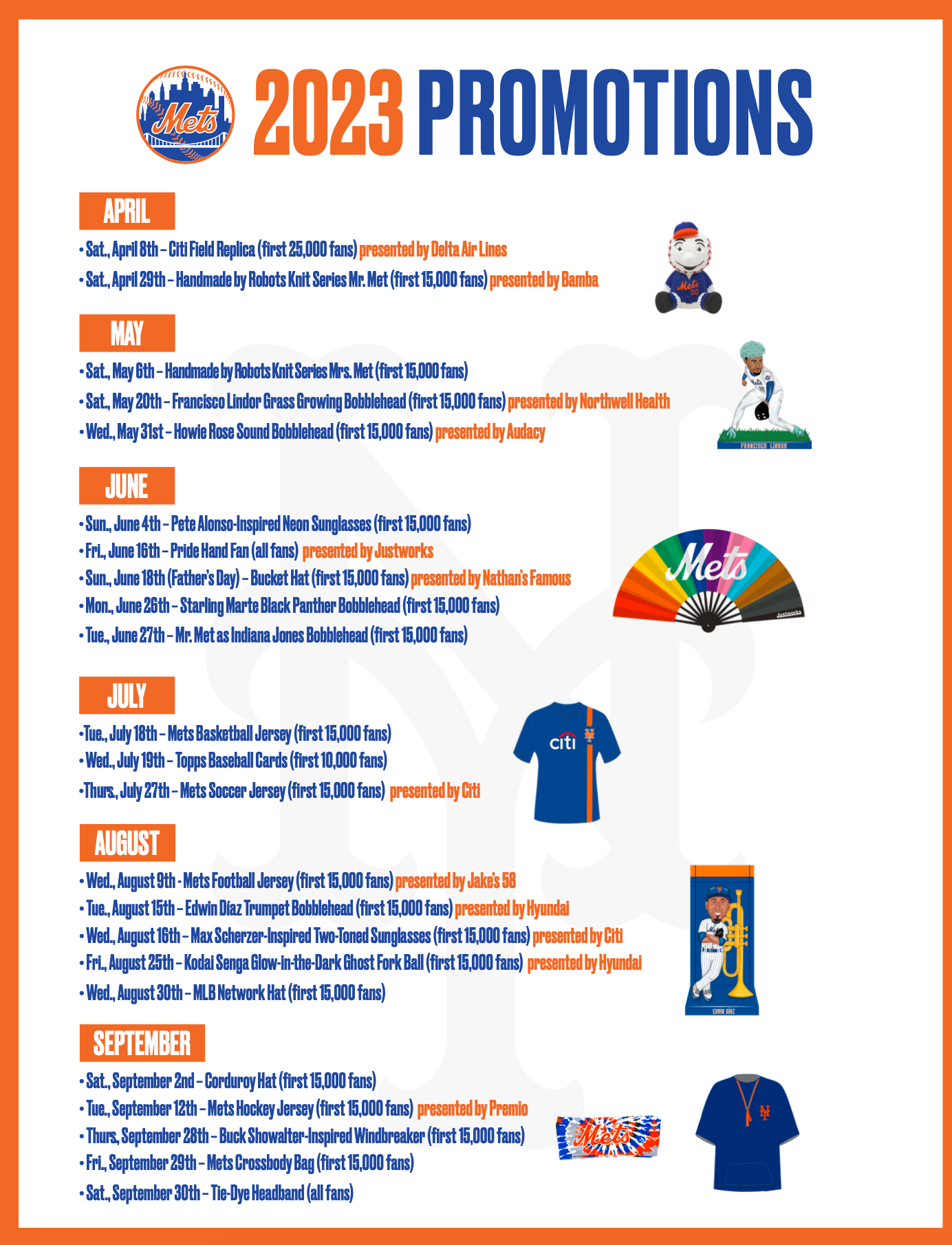Mets Announce 23 Giveaways 12 Theme Nights This Season