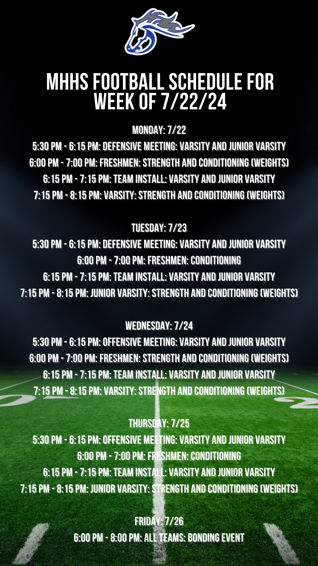 MHHS Football Schedule For Week Of 7 22 24 Mountain House High School