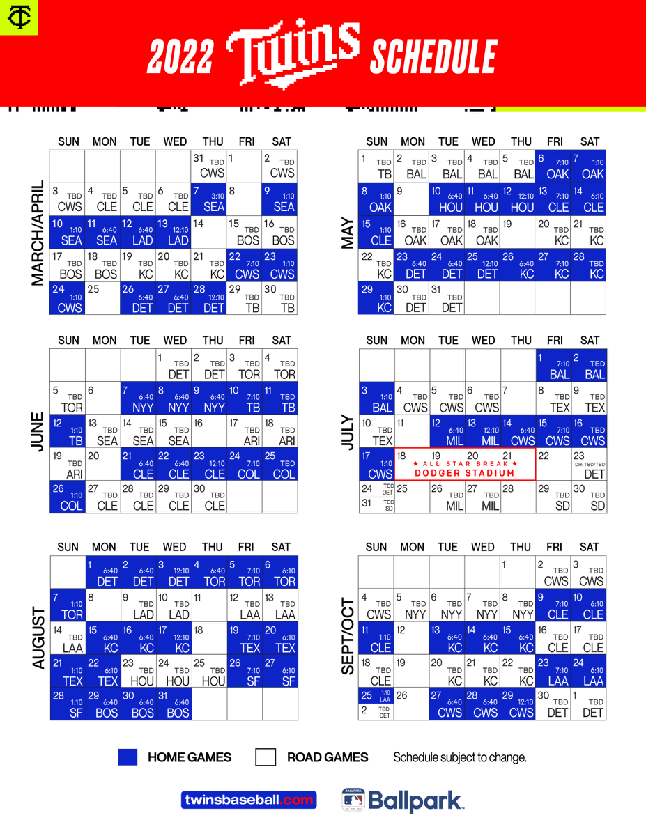 Minnesota Twins On X Full Schedule Https t co K8m2HX1X8I Https t co P8f7ZX10rS X
