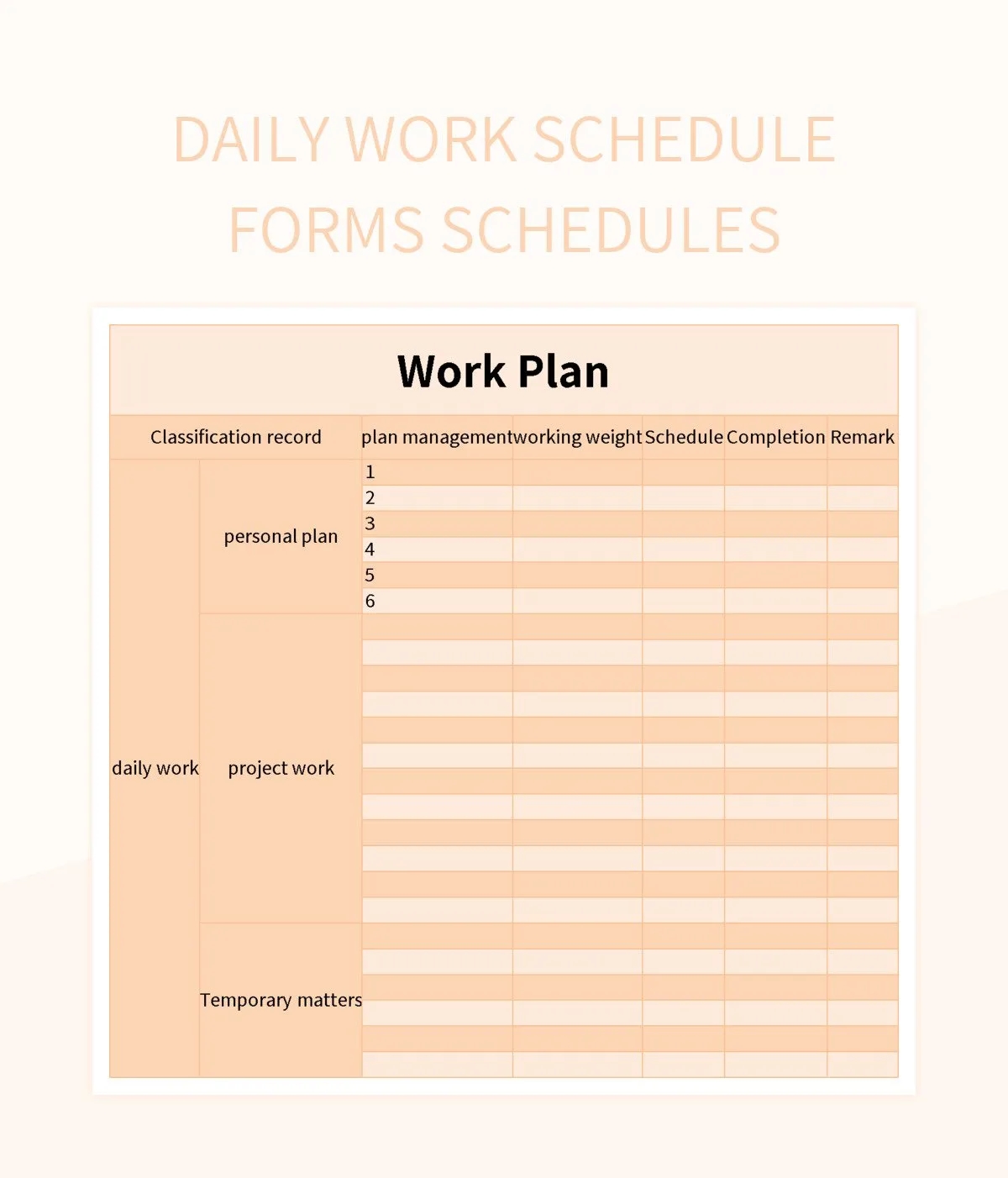 Monthly Daily Work Schedule Memo Excel Template And Google Sheets File For Free Download Slidesdocs