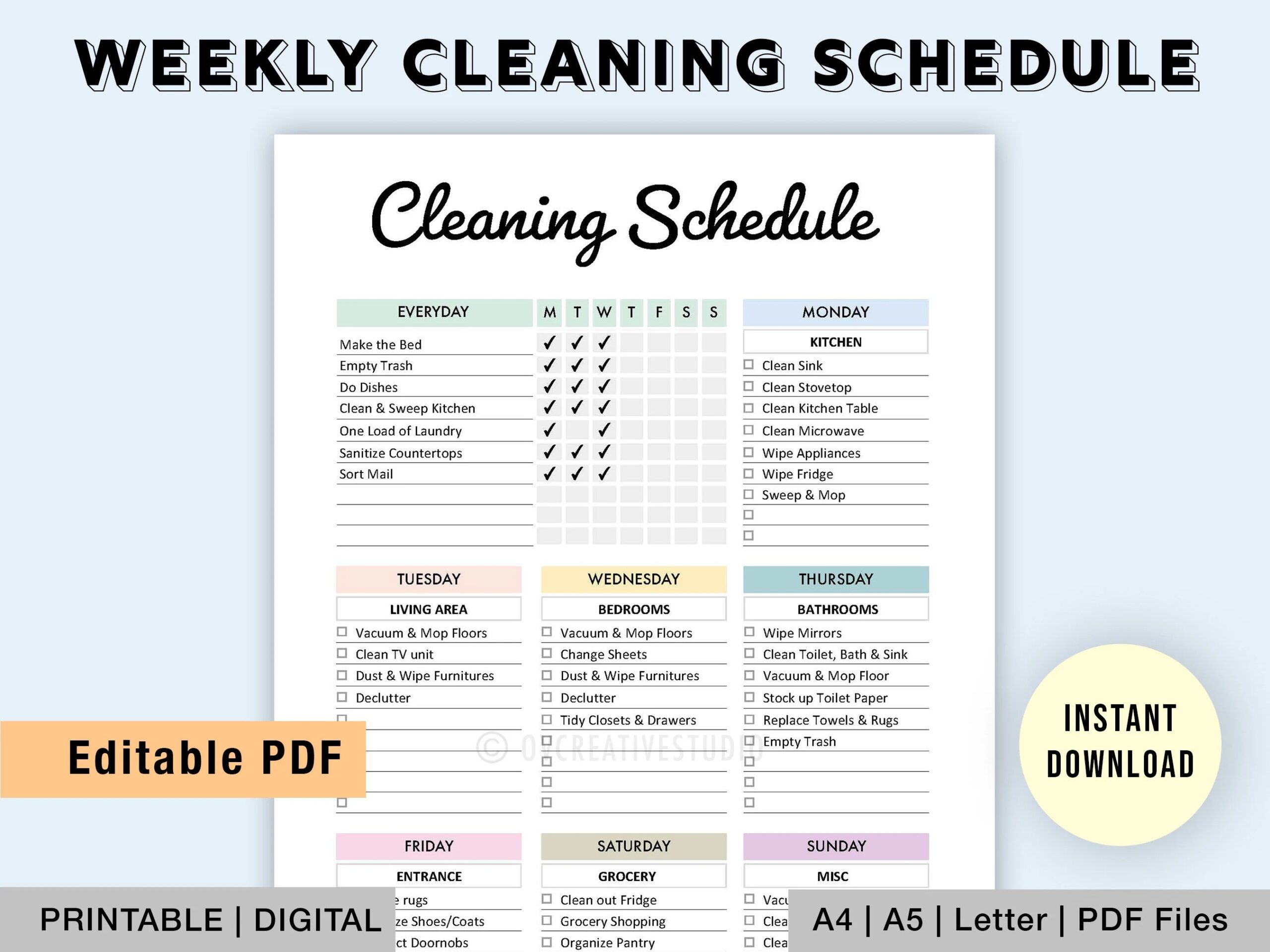 Monthly Housekeeping Schedule Template Buy Cleaning Schedule And Checklist Daily Weekly And Monthly Cleaning Schedule Checklist Planner Cleaning Planner Organizer To Keep Track Of The With To Do Lists House Cleaning Schedule