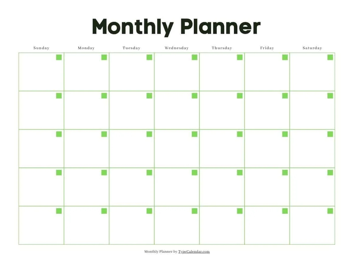 Monthly Planner Free Monthly Schedule Planner Template