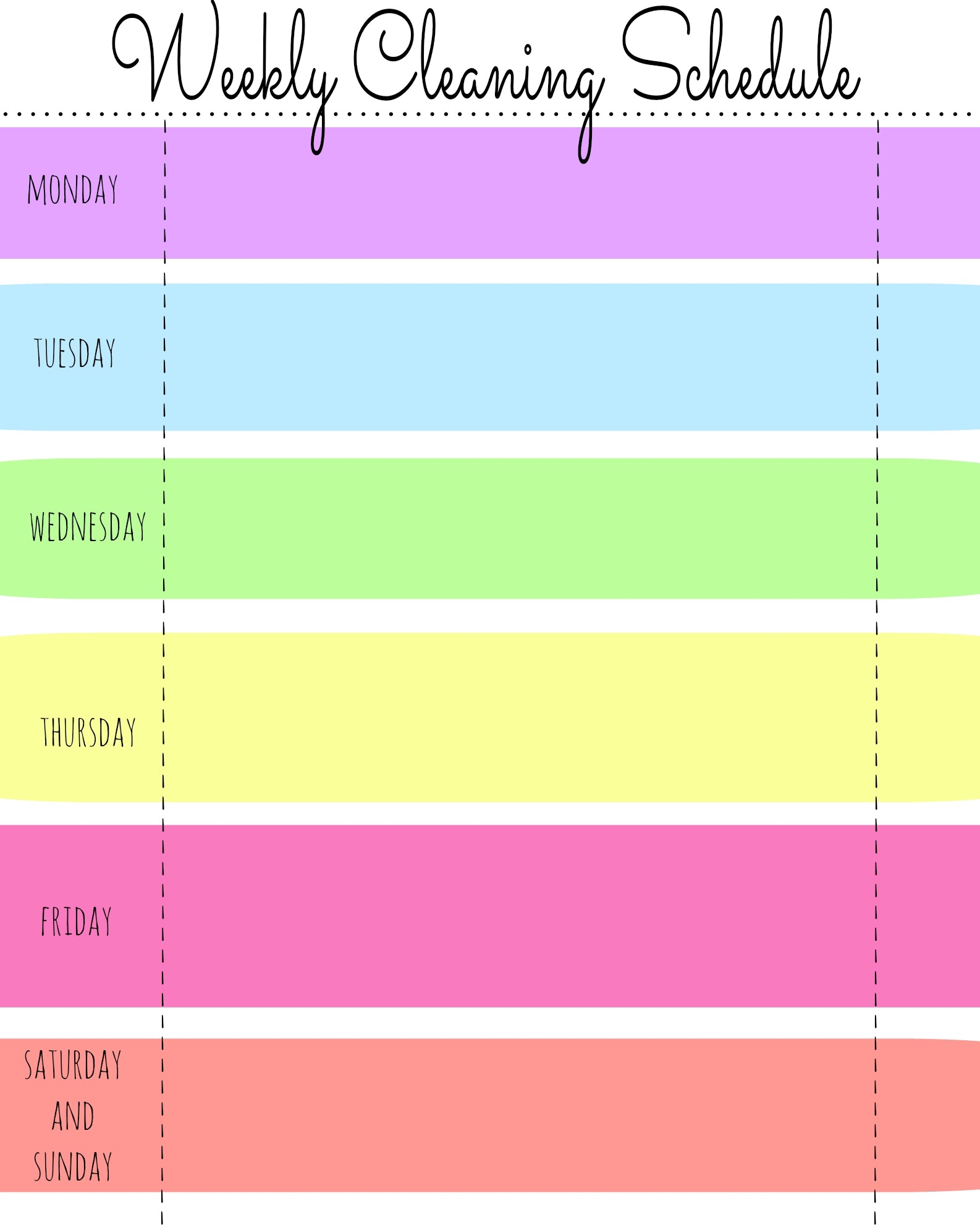 My Quirky Weekly Cleaning Chart Free Printable First Home Love Life My Quirky Weekly Cleaning Chart Free Printable First Home Love Life