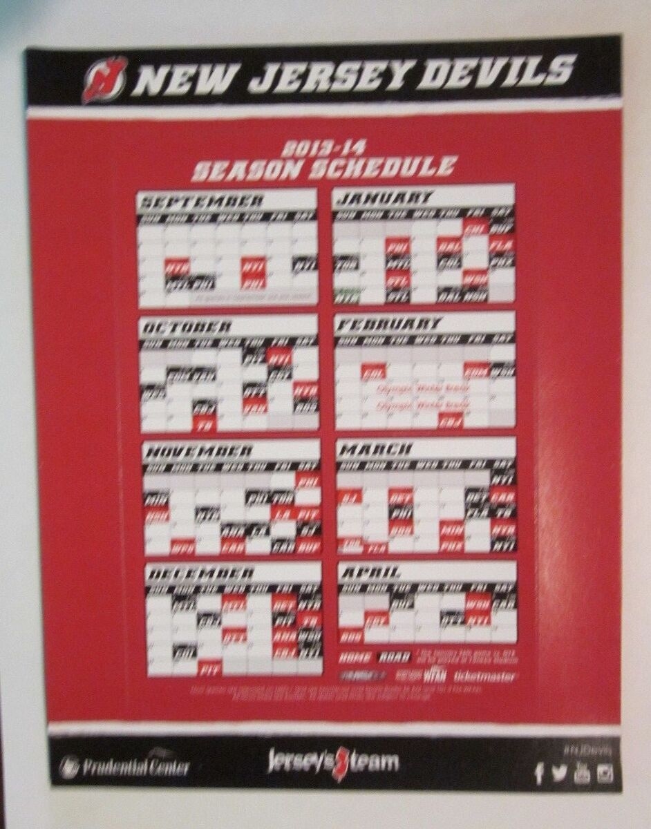 New Jersey Devils Schedule Printable