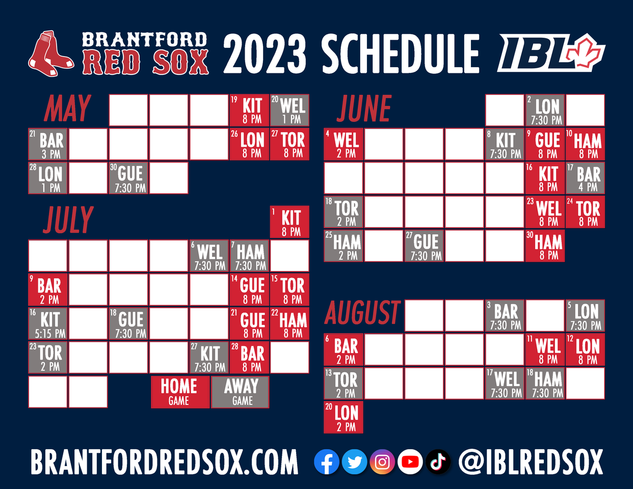 News Brantford Red Sox Release 2023 Schedule Brantford Red Sox