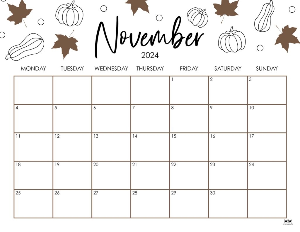 November 2024 Calendars 50 FREE Printables Printabulls