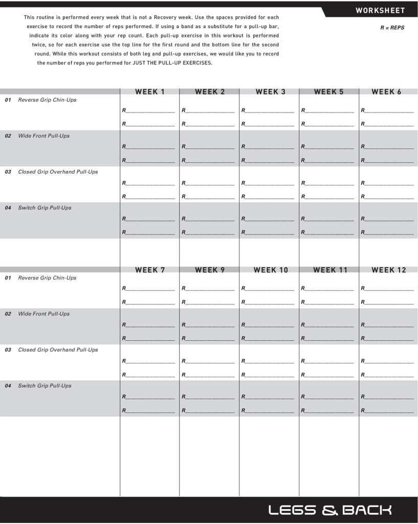 P90X Workout Sheets Free PDF Available For Download Print 