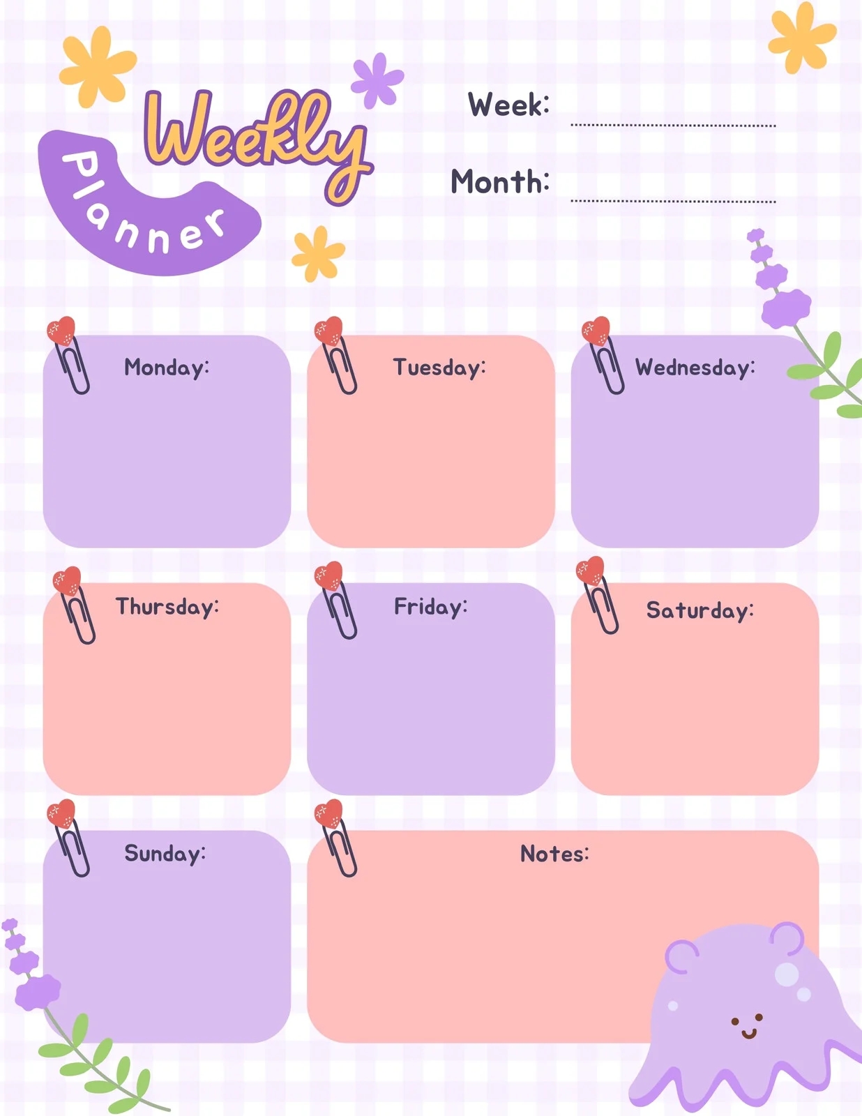 Page 2 Free And Customizable Weekly Planner Templates Canva