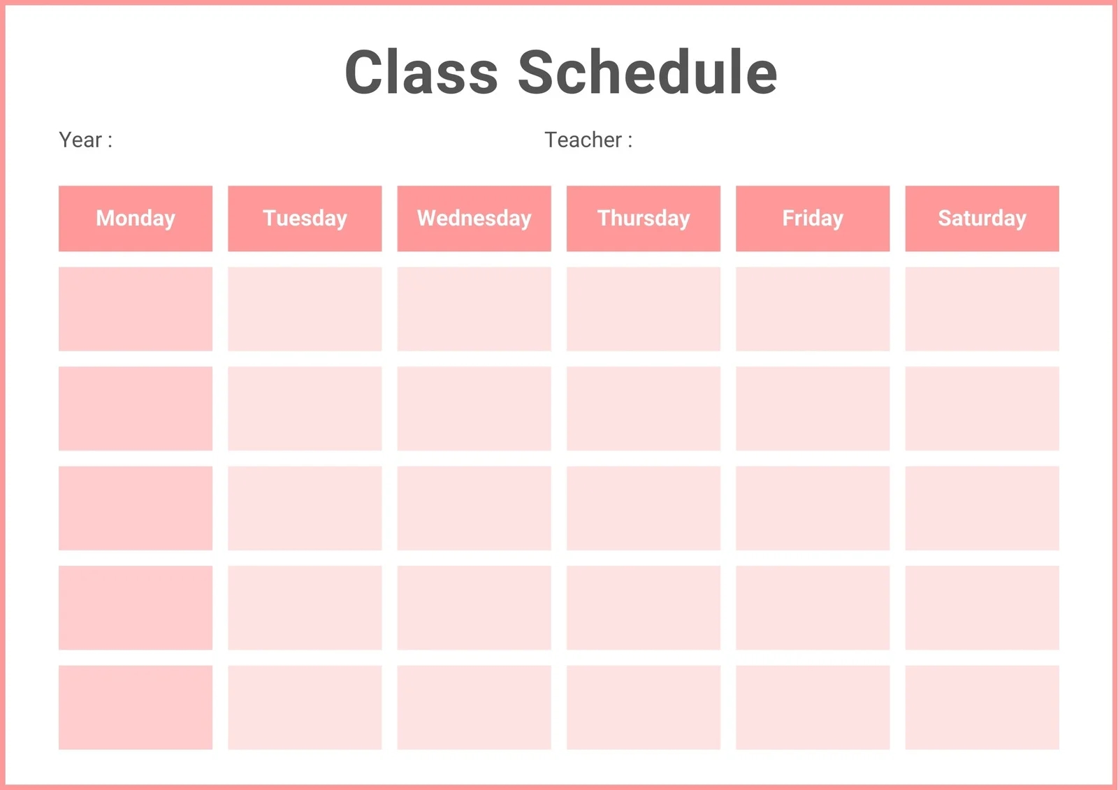 Page 2 Free Printable Class Schedule Templates To Customize Canva