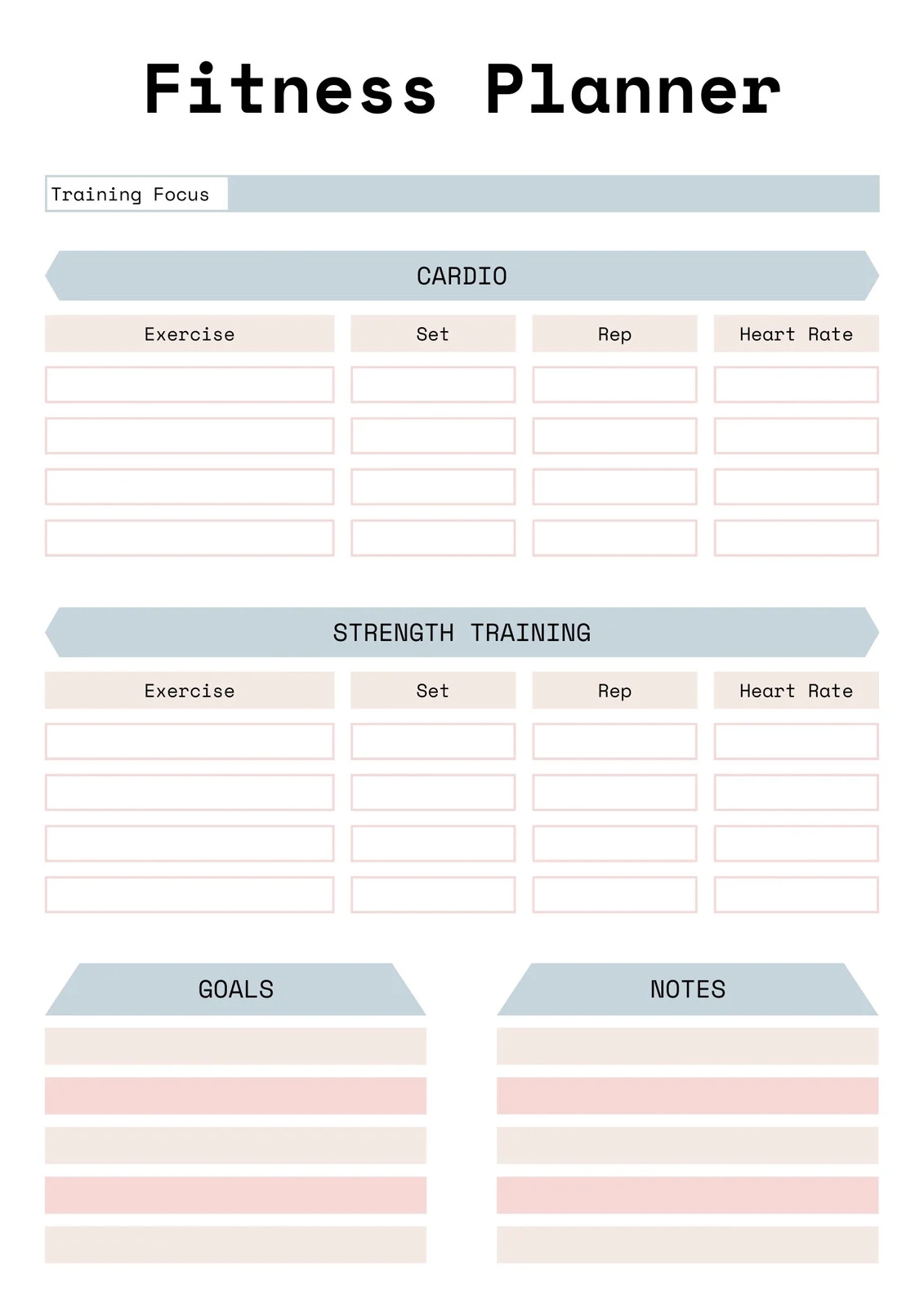 Page 3 Free Custom Printable Workout Planner Templates Online Canva