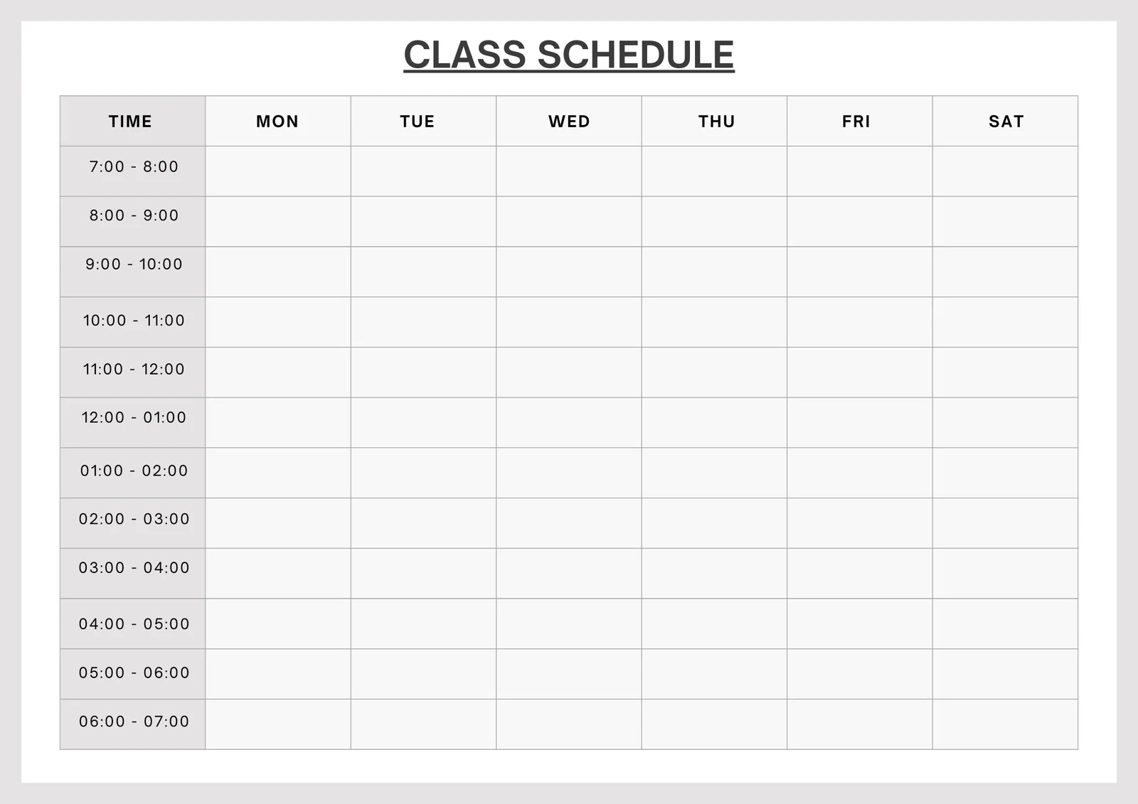 Page 5 Free And Customizable Timetable Templates