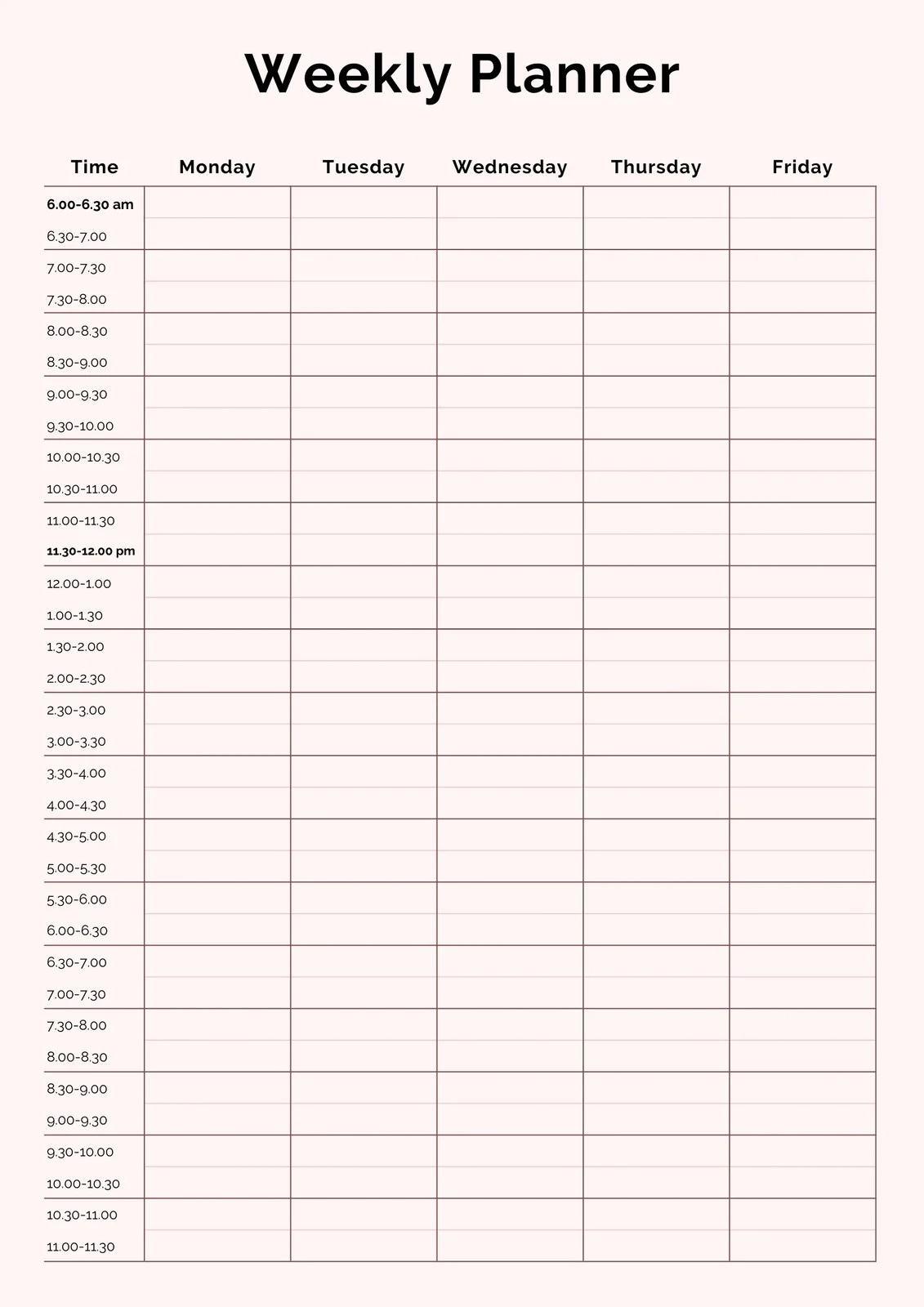 Page 7 Free And Customizable Weekly Schedule Templates Canva