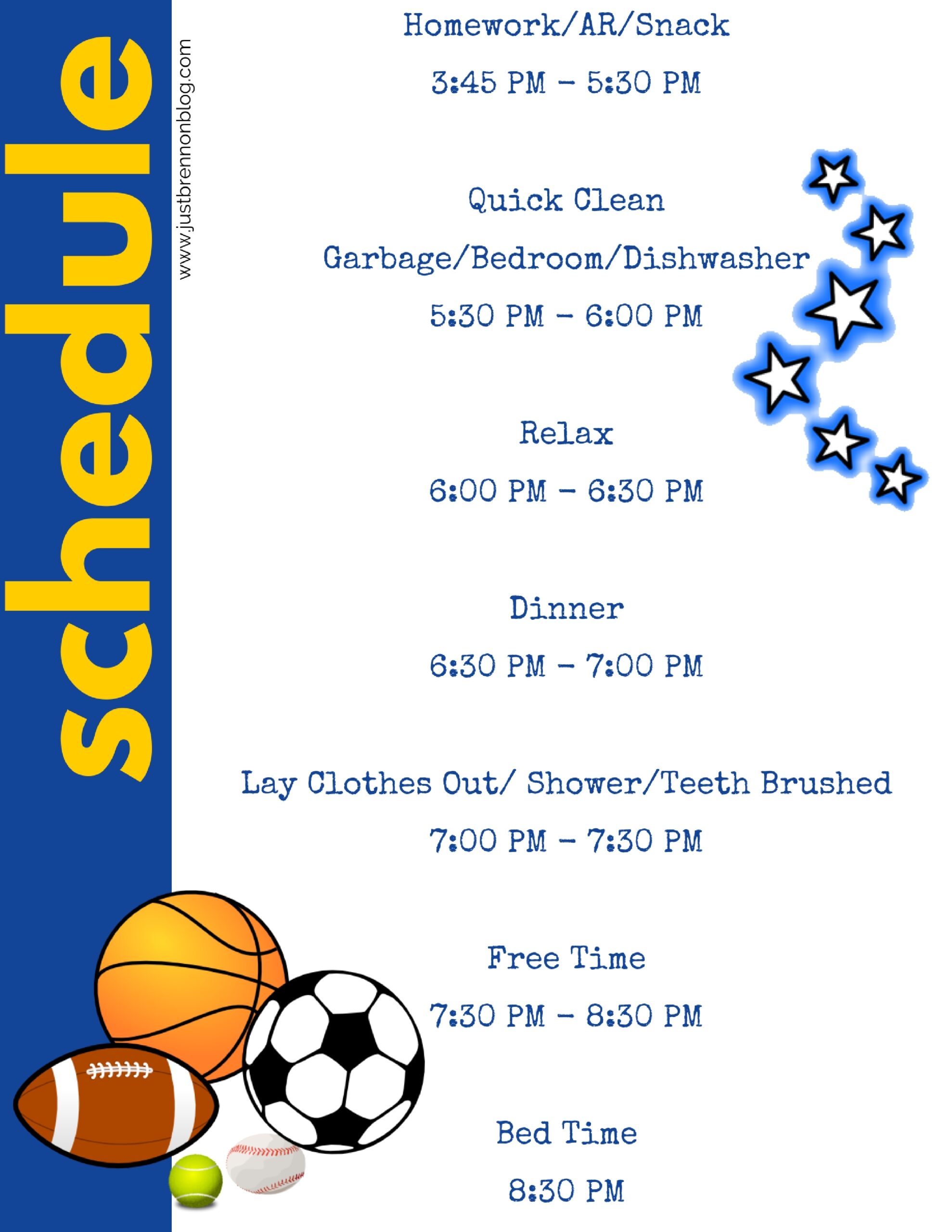 Parenting Woes Free After School Schedule Printables Just Brennon Blog
