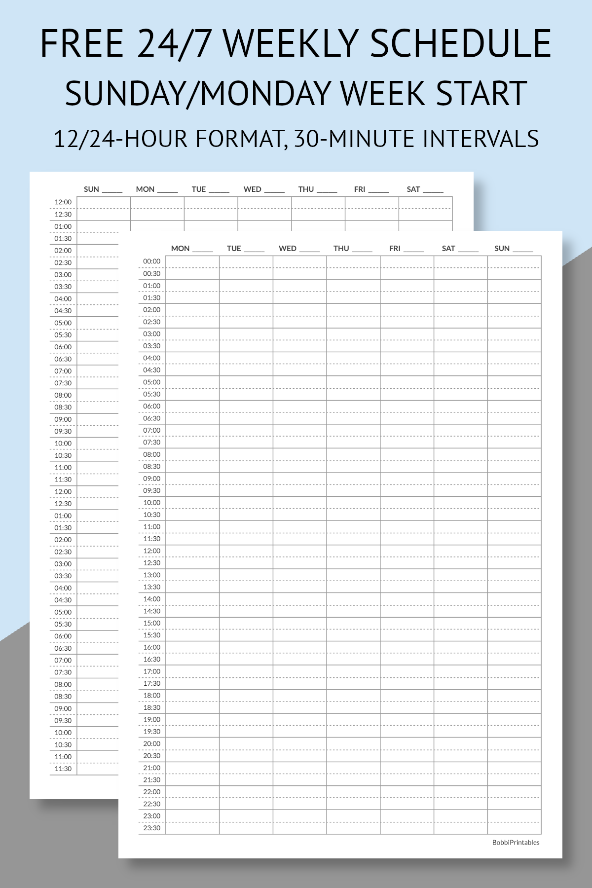 Free Printable Weekly Schedule Form