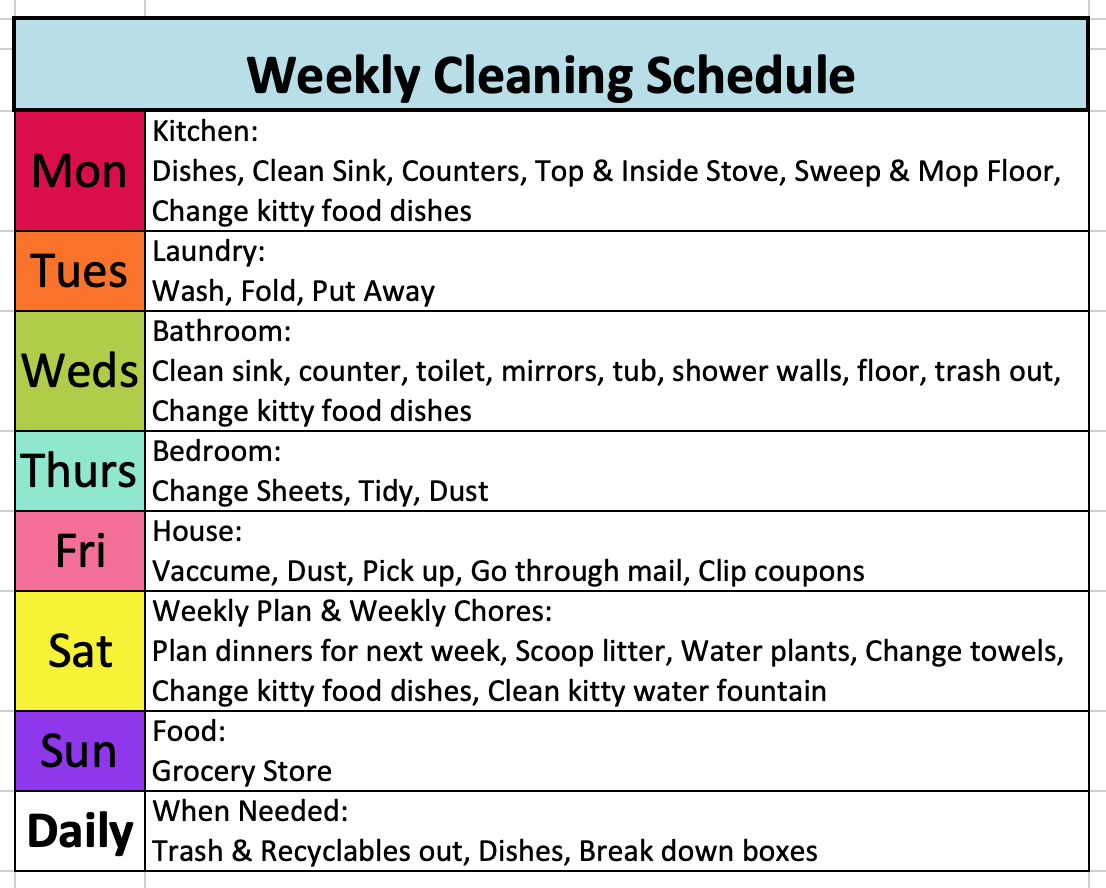 Printable And Customizable Daily Chore List Meal Planner FashionFoodieLA