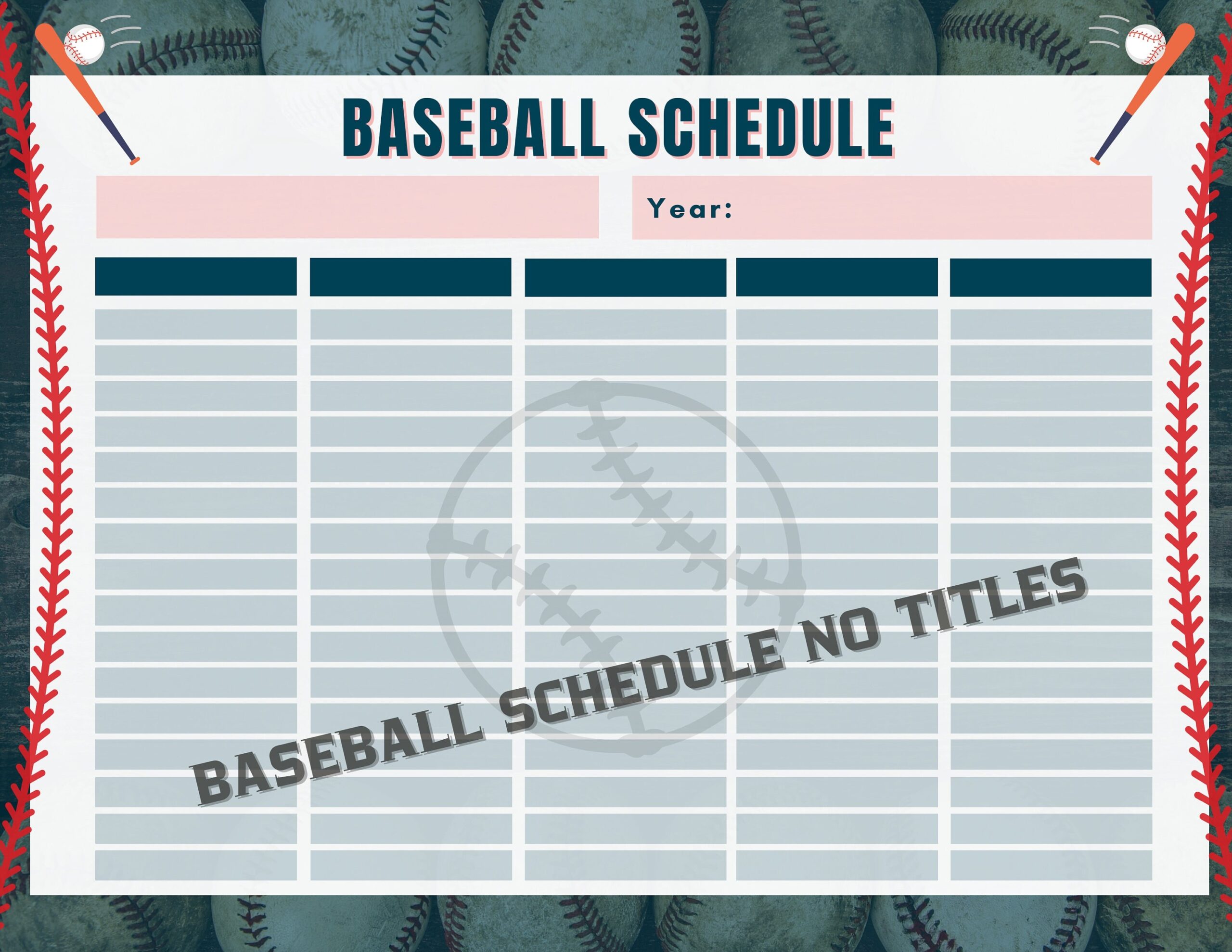 Printable Baseball Bundle Baseball Schedule Template Field Position Game Day Snacks Baseball Lineup Card Digital Download Baseball Mom Etsy