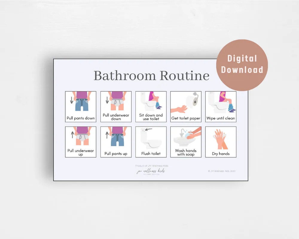 Printable Bathroom Routine And Toilet potty Training Visual lilac Etsy