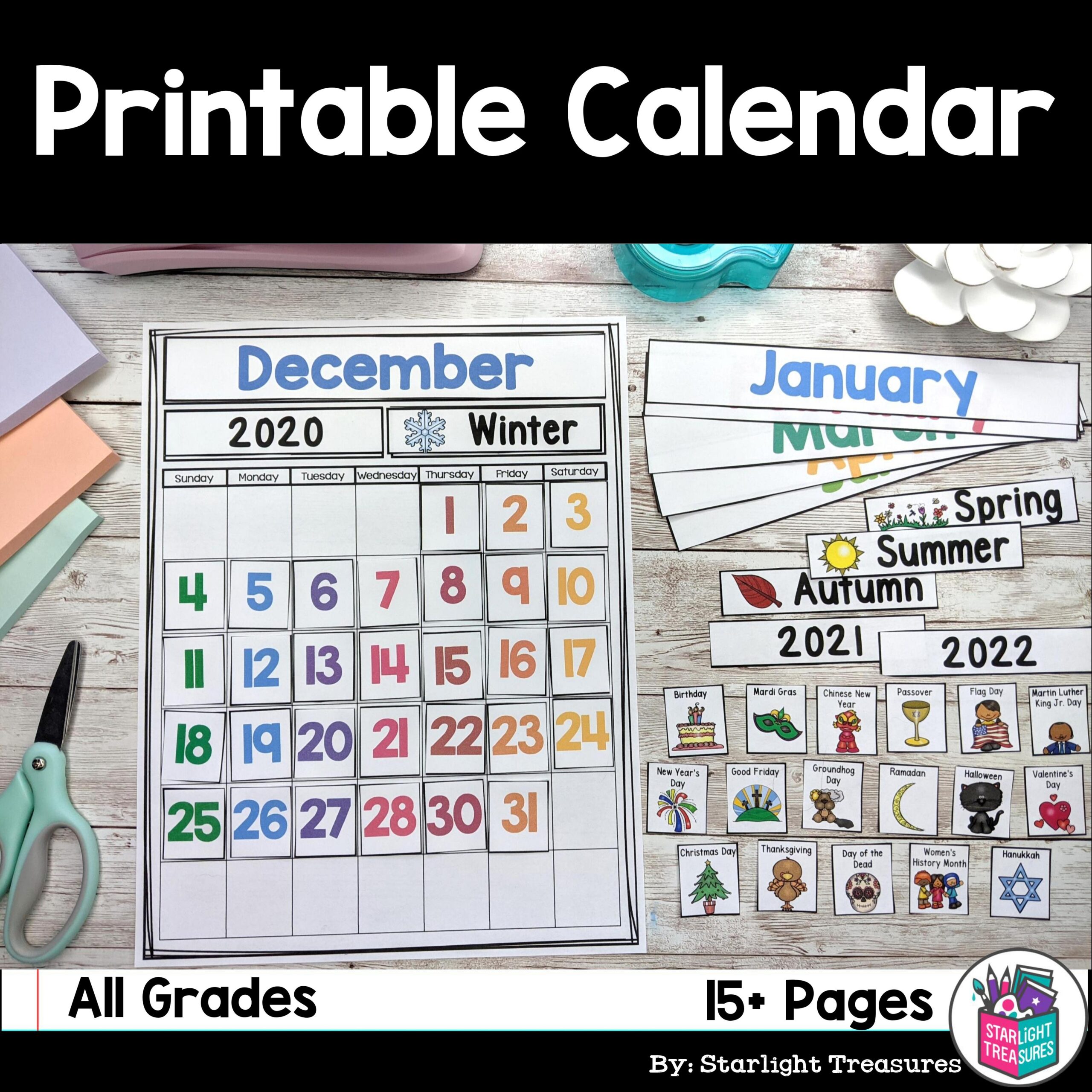 Printable Calendar For Your Classroom Homeschool Classes Calendar FREEBIE Classful