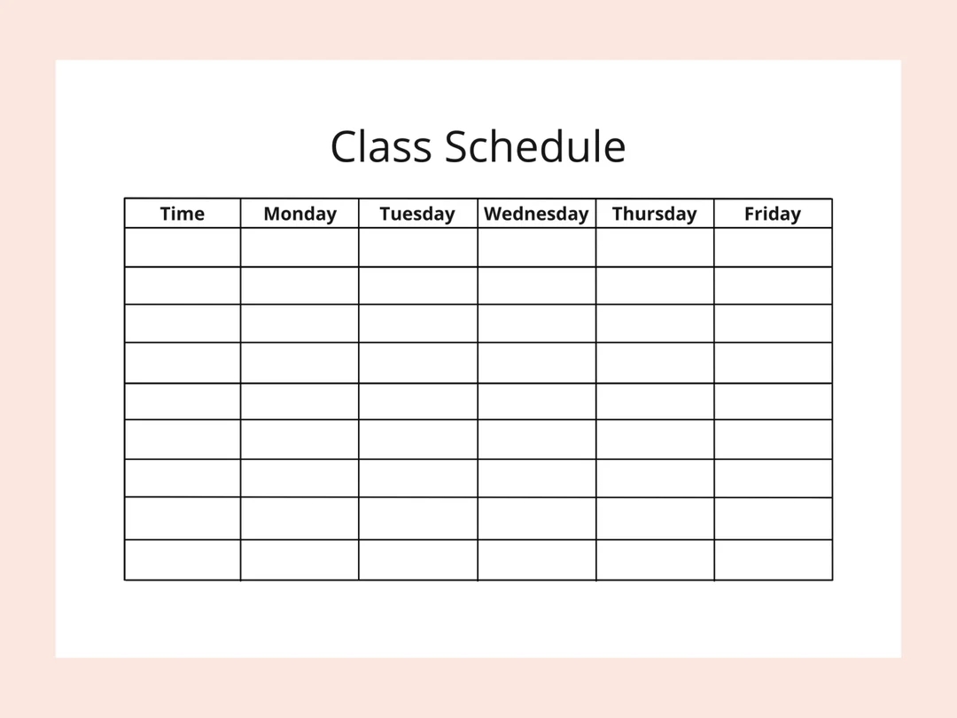 Printable Class Schedule Planner Instant Download Minimalist Weekly Schedule A4 Etsy Hong Kong