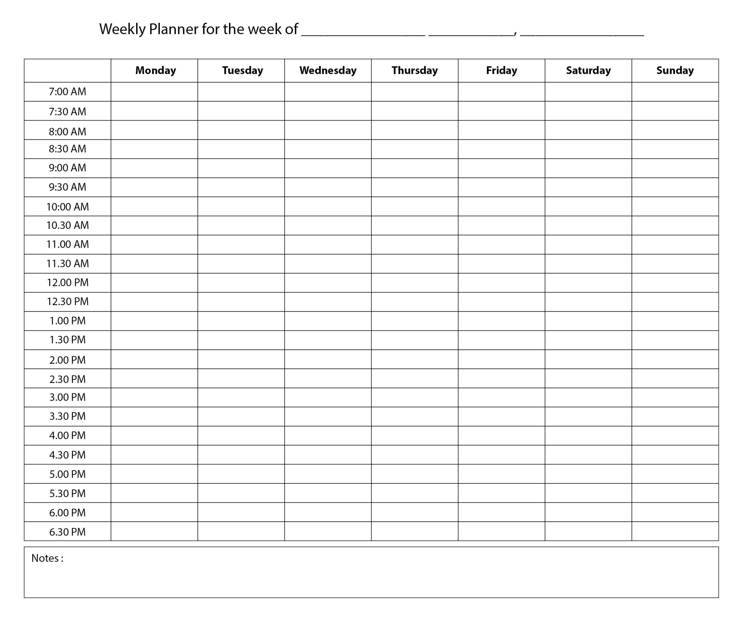 Printable Hourly Calendar Set Daily And Weekly Hourly Calendars Worksheets Library