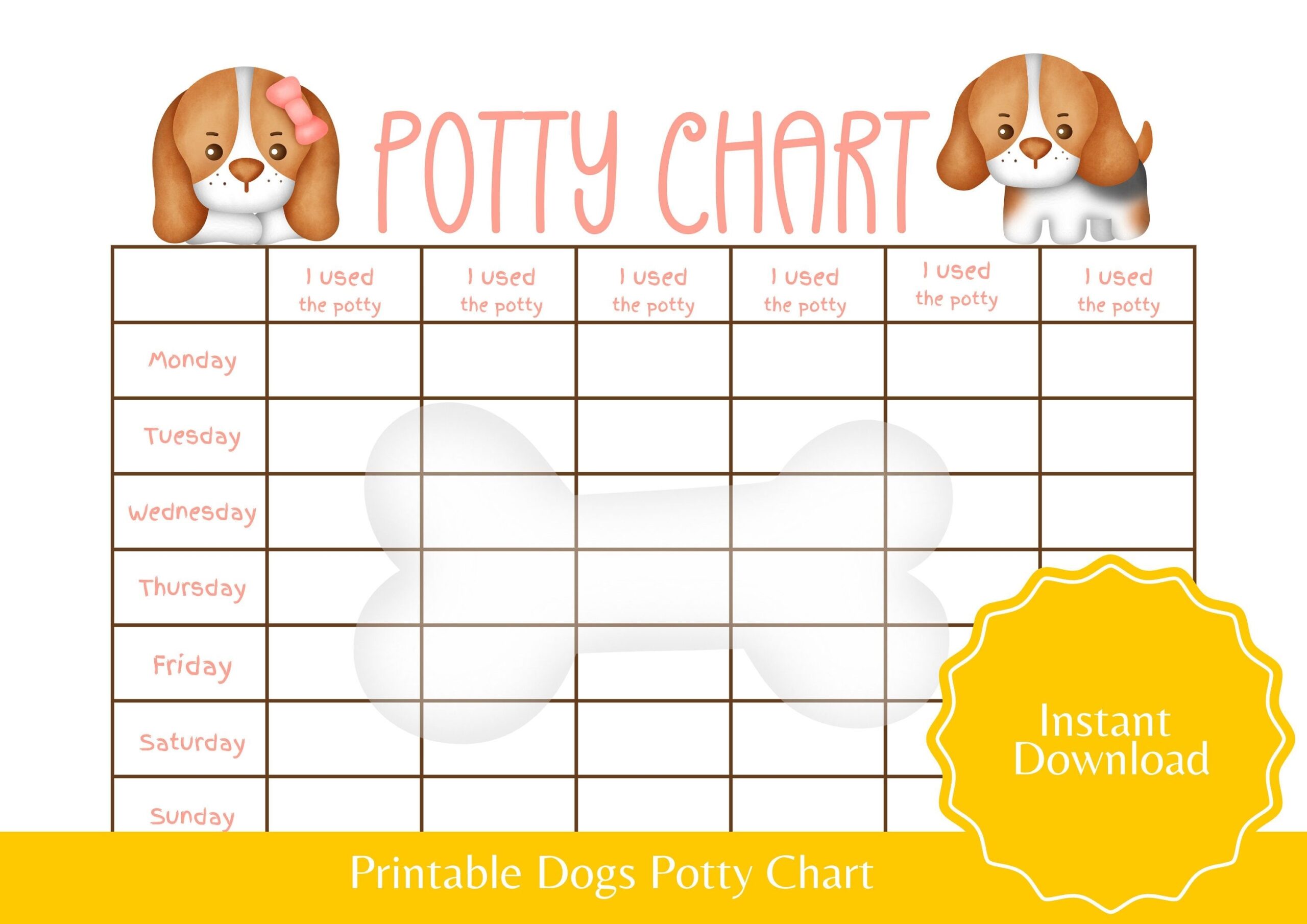 Printable Puppy Potty Feeding