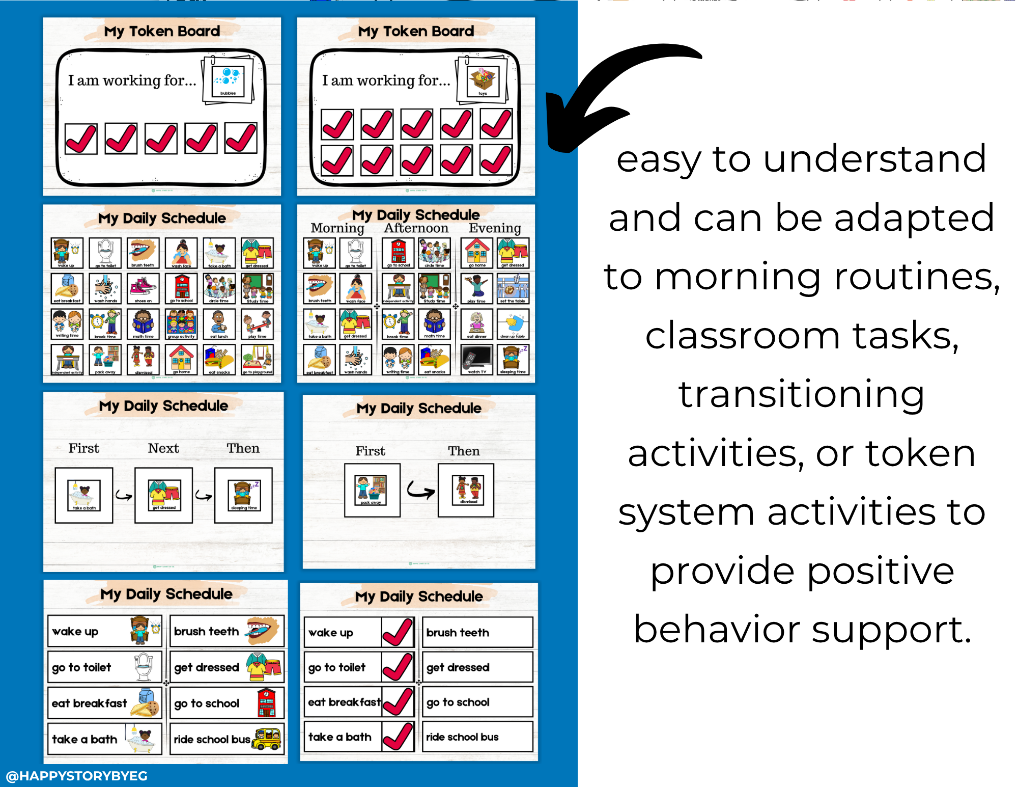 Printable Visual Daily Schedule For Autism And Special Education Editable PPT Boards Made By Teachers