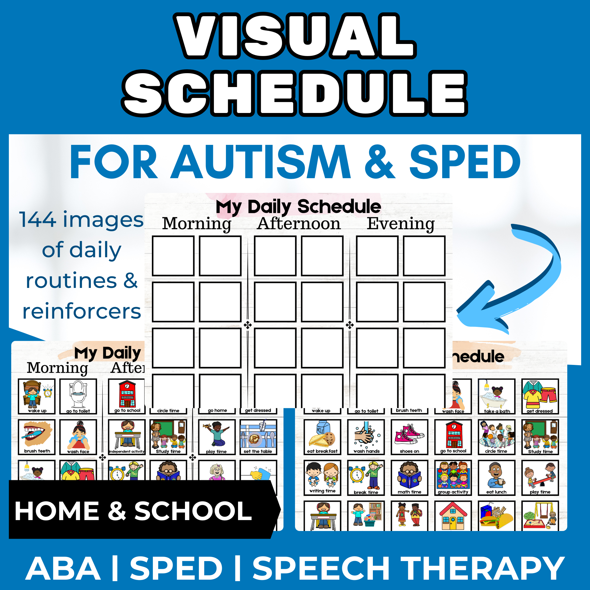 Printable Visual Daily Schedule For Autism And Special Education Editable PPT Boards Made By Teachers