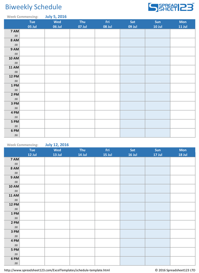 Schedule Printable Calendar