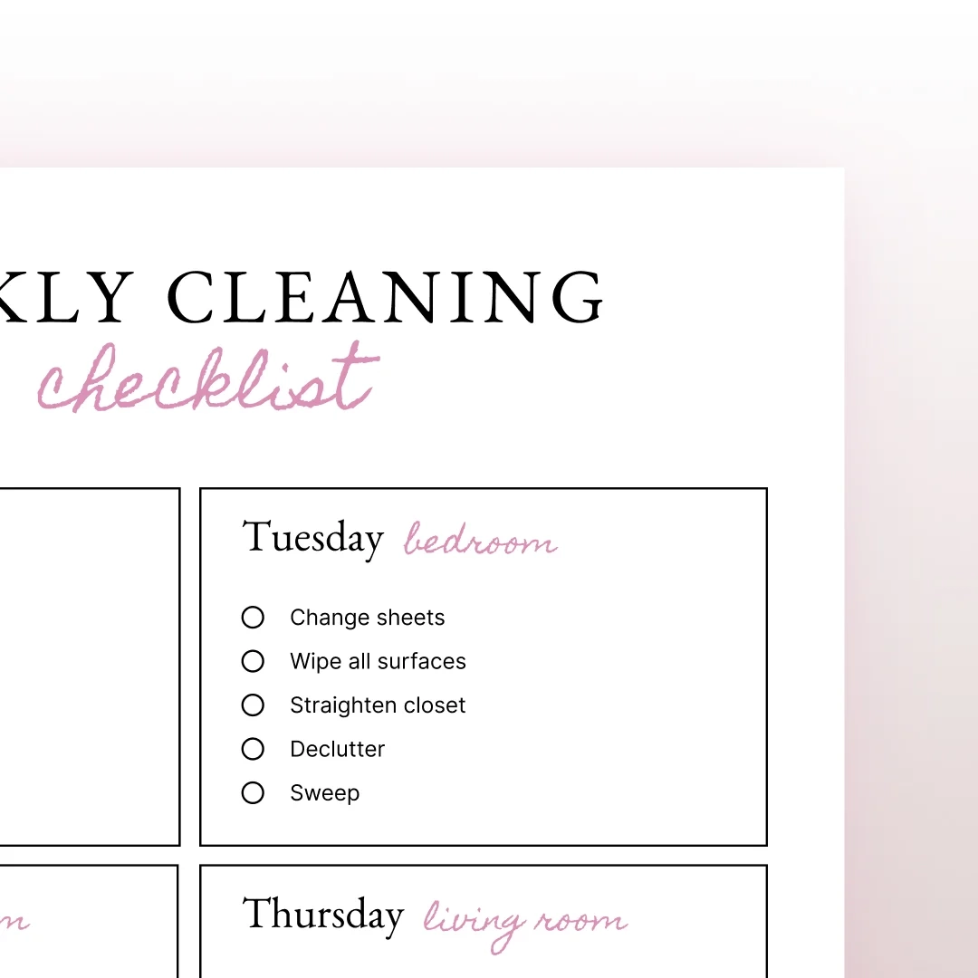 Printable Weekly Cleaning Checklist Free PDF To Keep Your Home Spotless