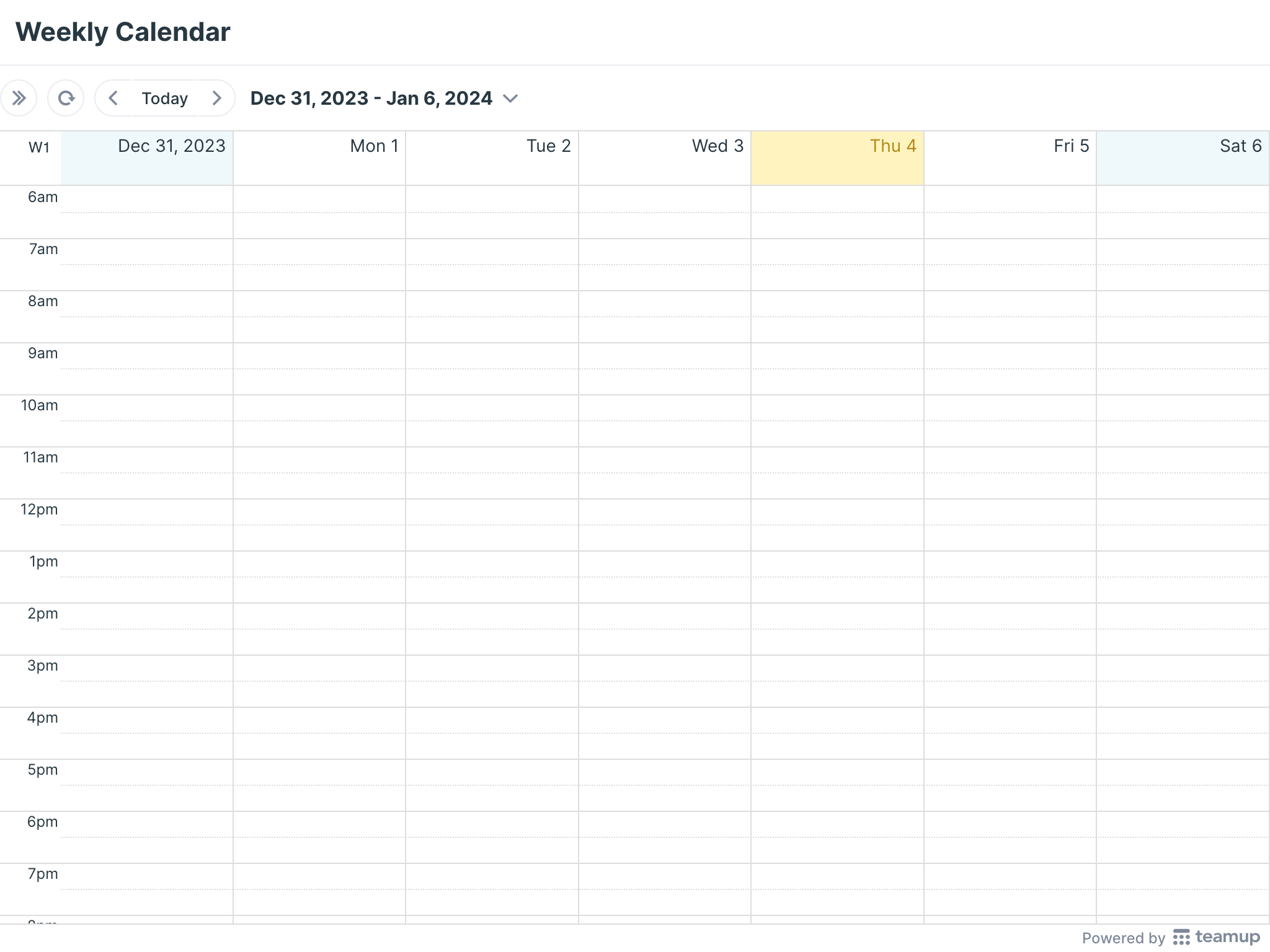 Printable Weekly Planner 2024 Teamup