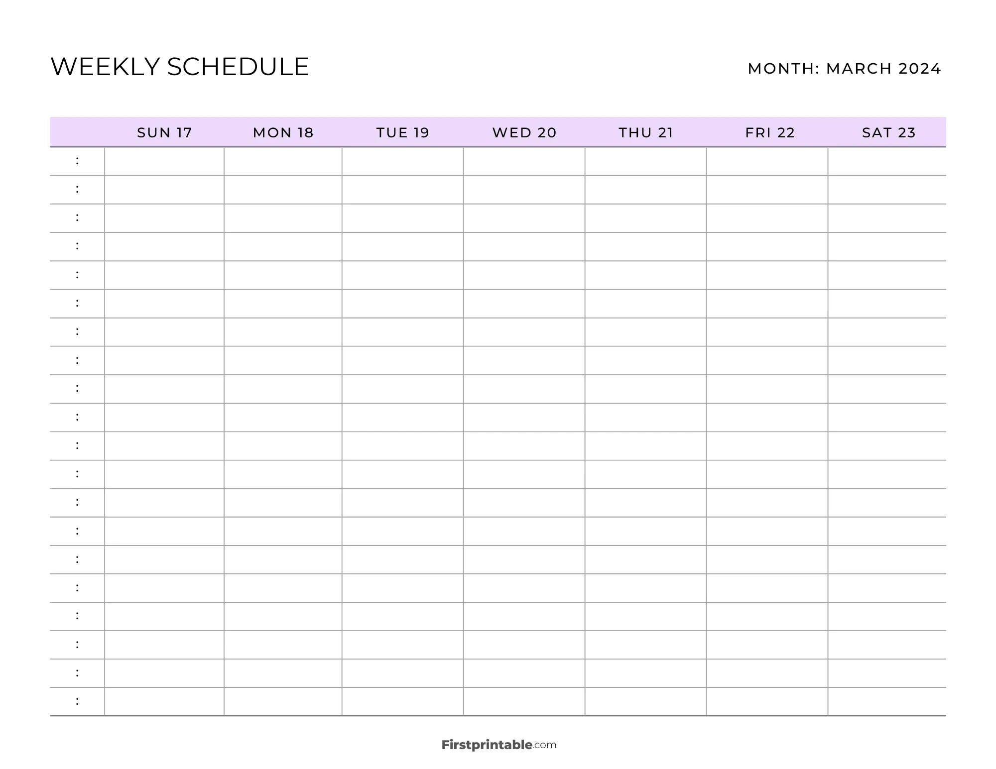 Free Printable Blank Schedules Monthly