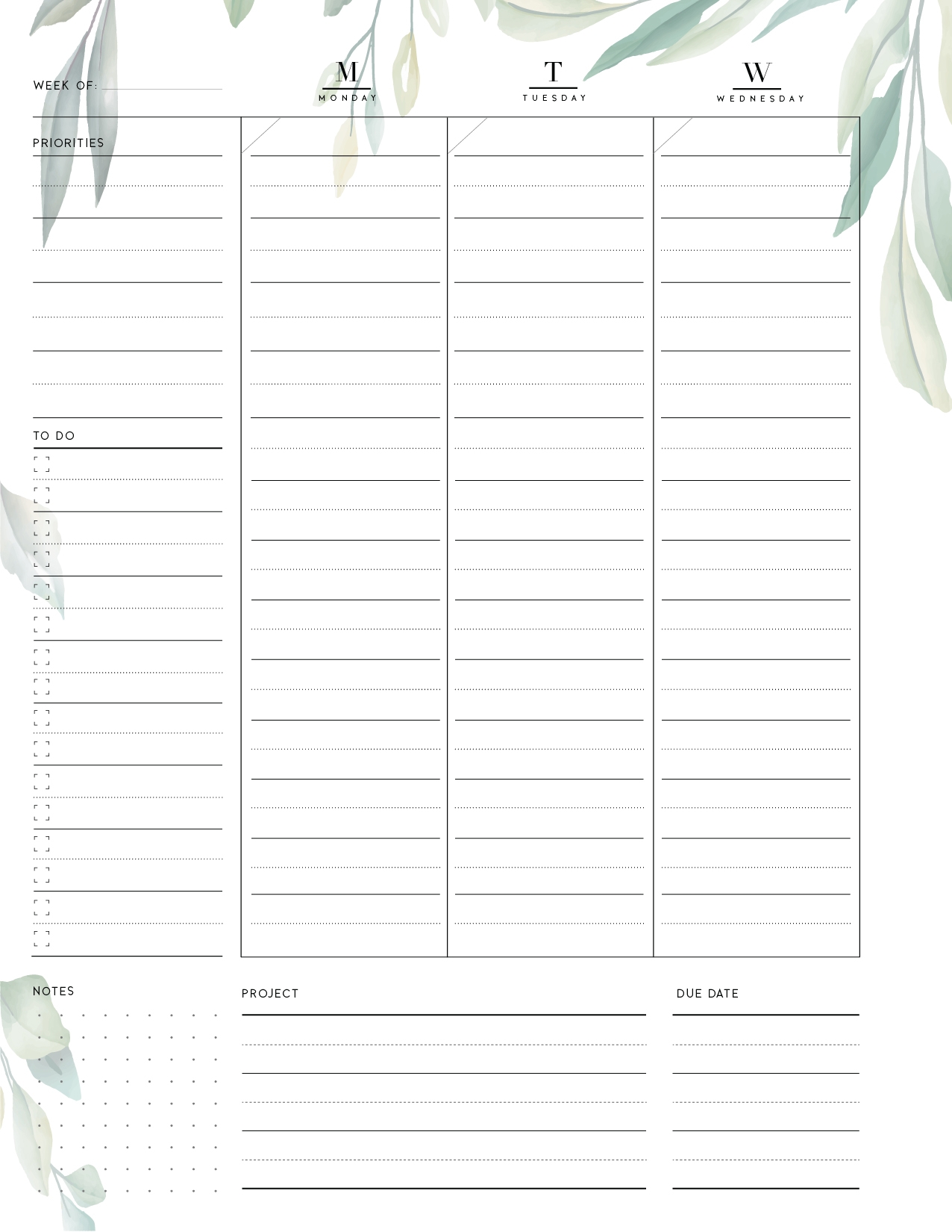 Printable Weekly Work Plan Template World Of Printables