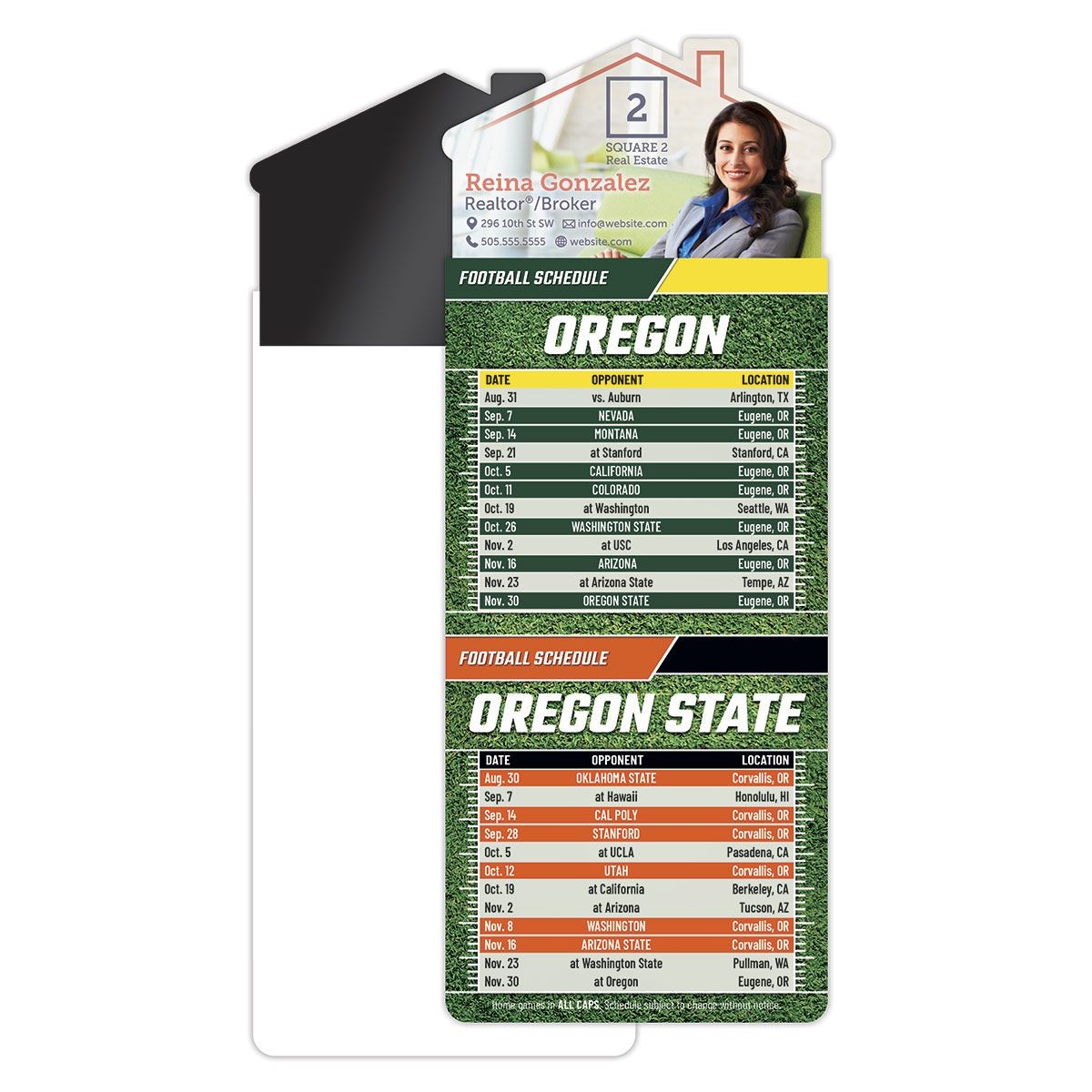 Promotional Magna card House Shape Magnet Football Schedules 3 5x9 Personalized With Your Custom Logo