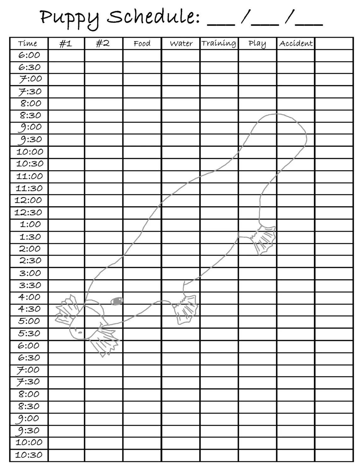 Puppy Potty Training Chart Etsy