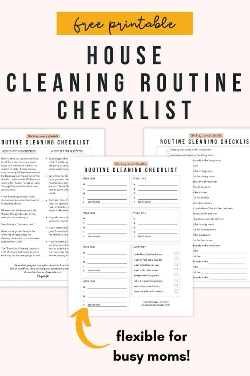Printable Cleaning Schedule Checklist